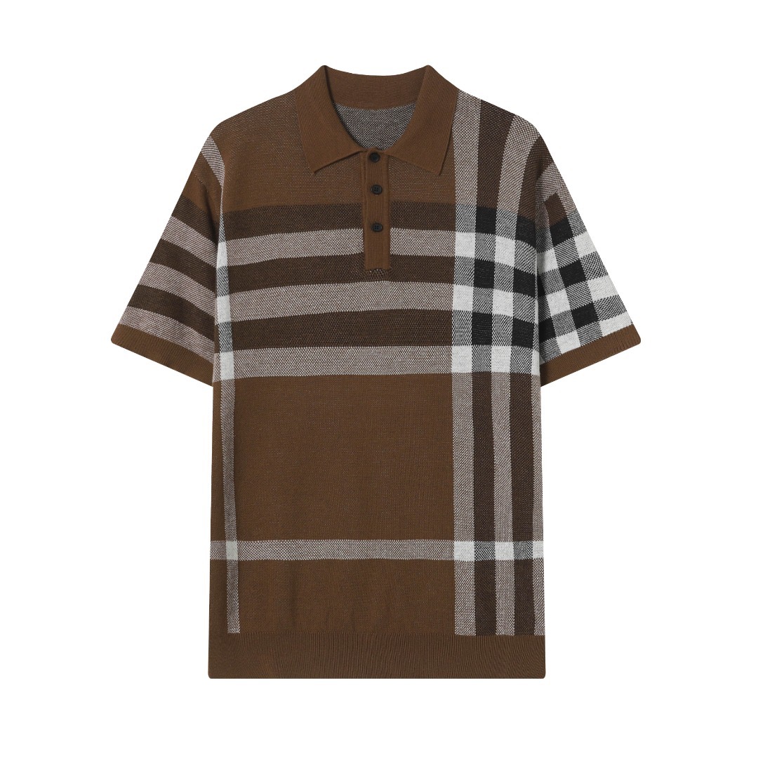 Burberry Classic Knit T-Shirts in Coffee Grey, Sizes XS to L – CQ 9821# - 图片 1