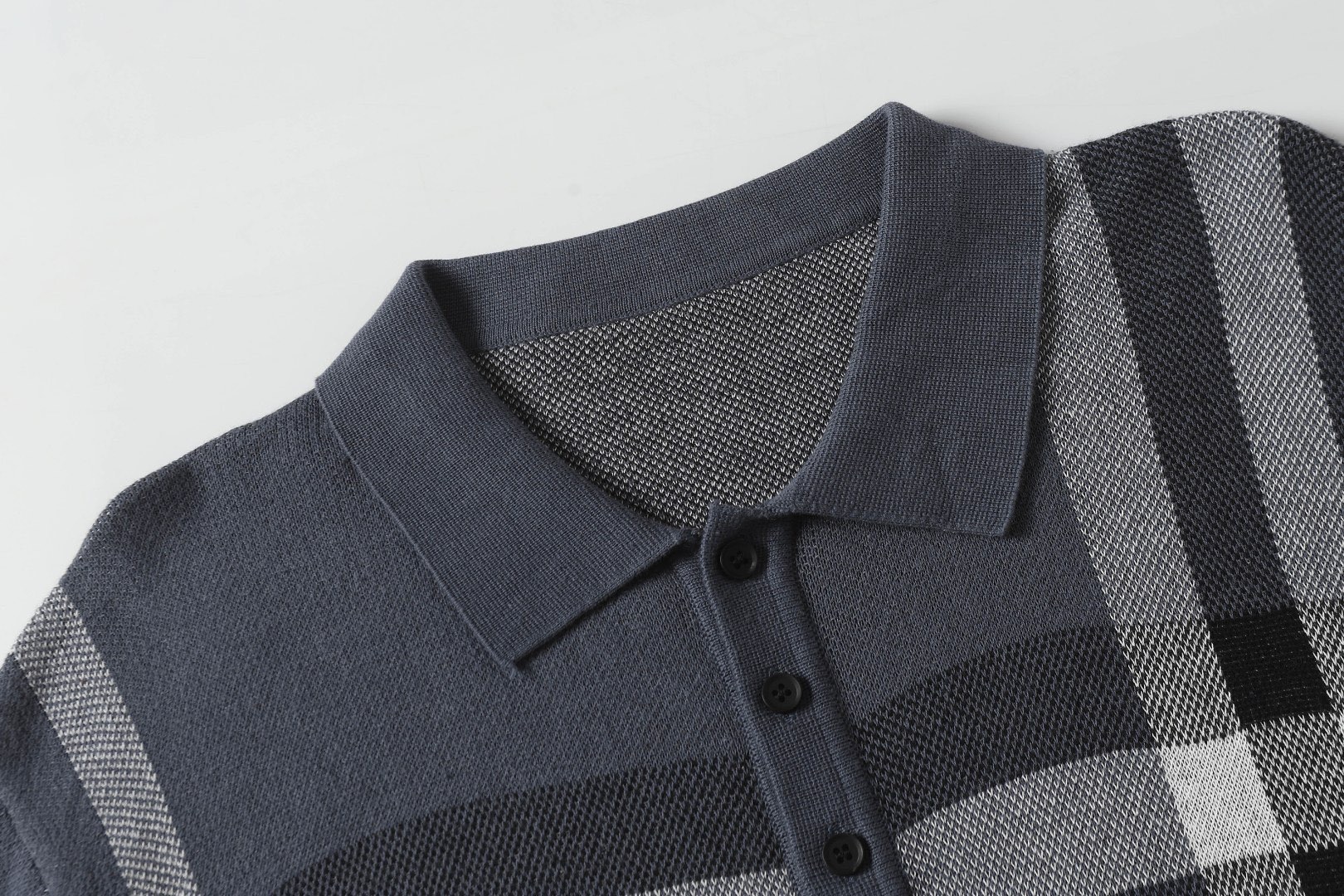 Burberry Round-the-Polo Knit T-Shirts in Coffee Grey, Sizes XS-L, CQ 9821# - 图片 3