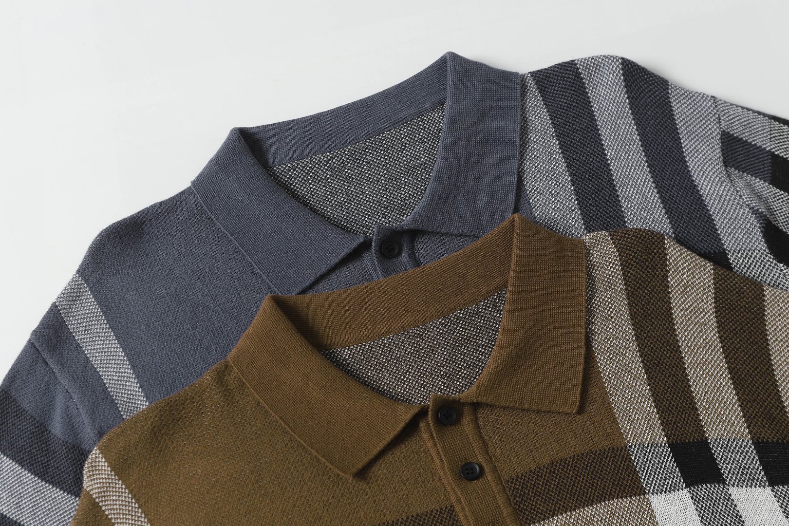 Burberry Round-the-Polo Knit T-Shirts in Coffee Grey, Sizes XS-L, CQ 9821# - 图片 8