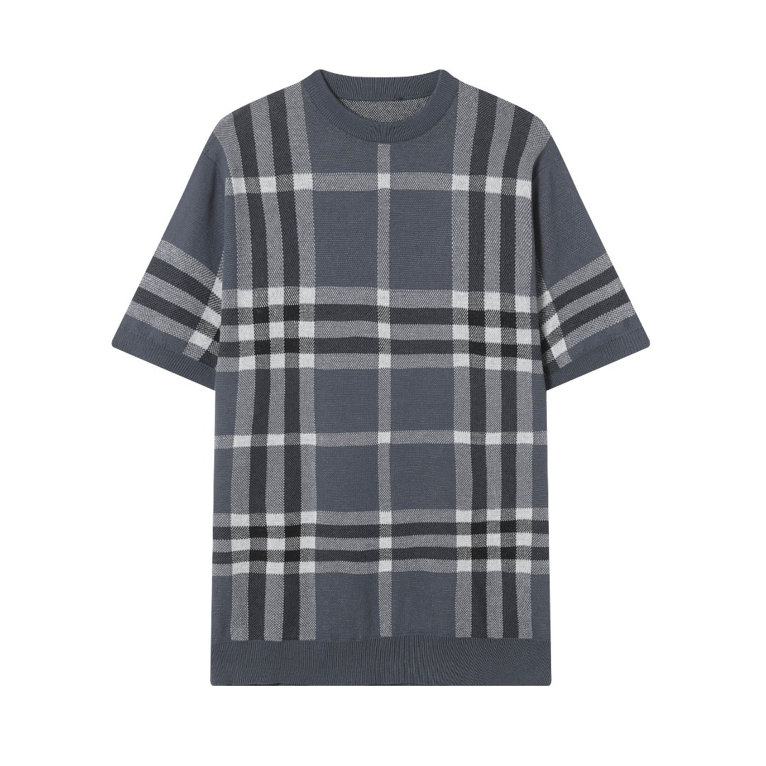 “Burberry Knitted T-shirts in Coffee Grey for Men and Women, Code XS-L” - 图片 1