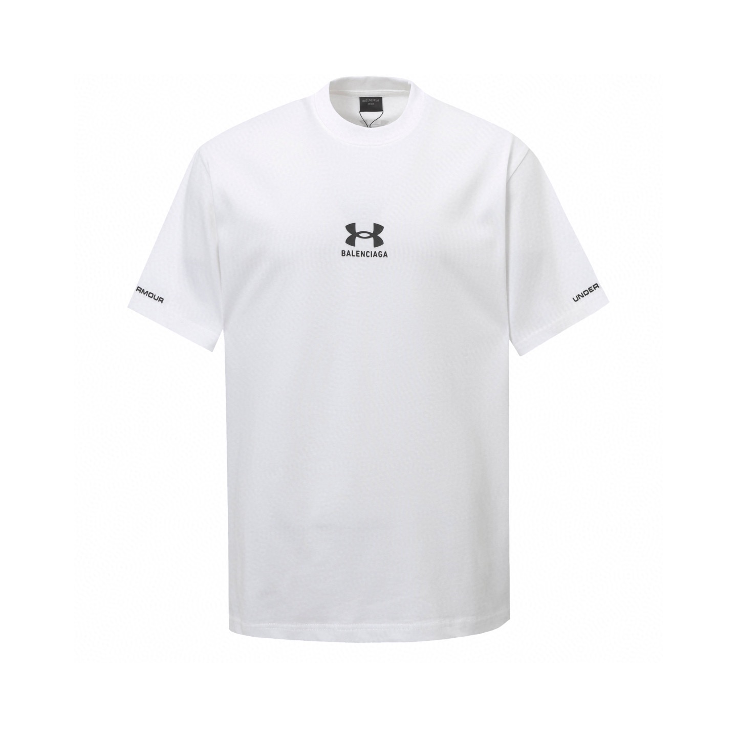 P80 BALENCIAGA colaboración con Anderma 25ss nueva camiseta de manga corta con logo de colaboración y estampado de goma…