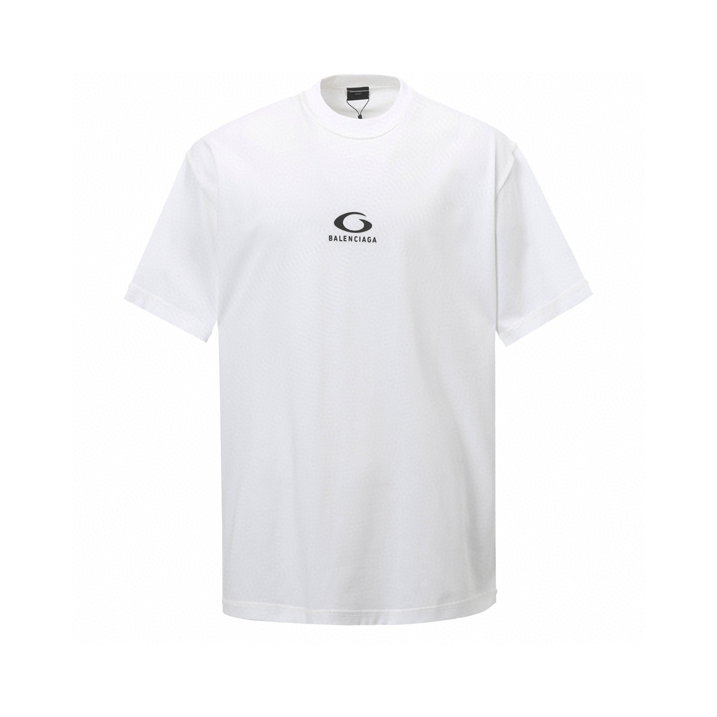 P80 BALENCIAGA Nuevo mloop sports icon camiseta de manga corta con letras y estampado de goma gruesa y desgaste, etique…