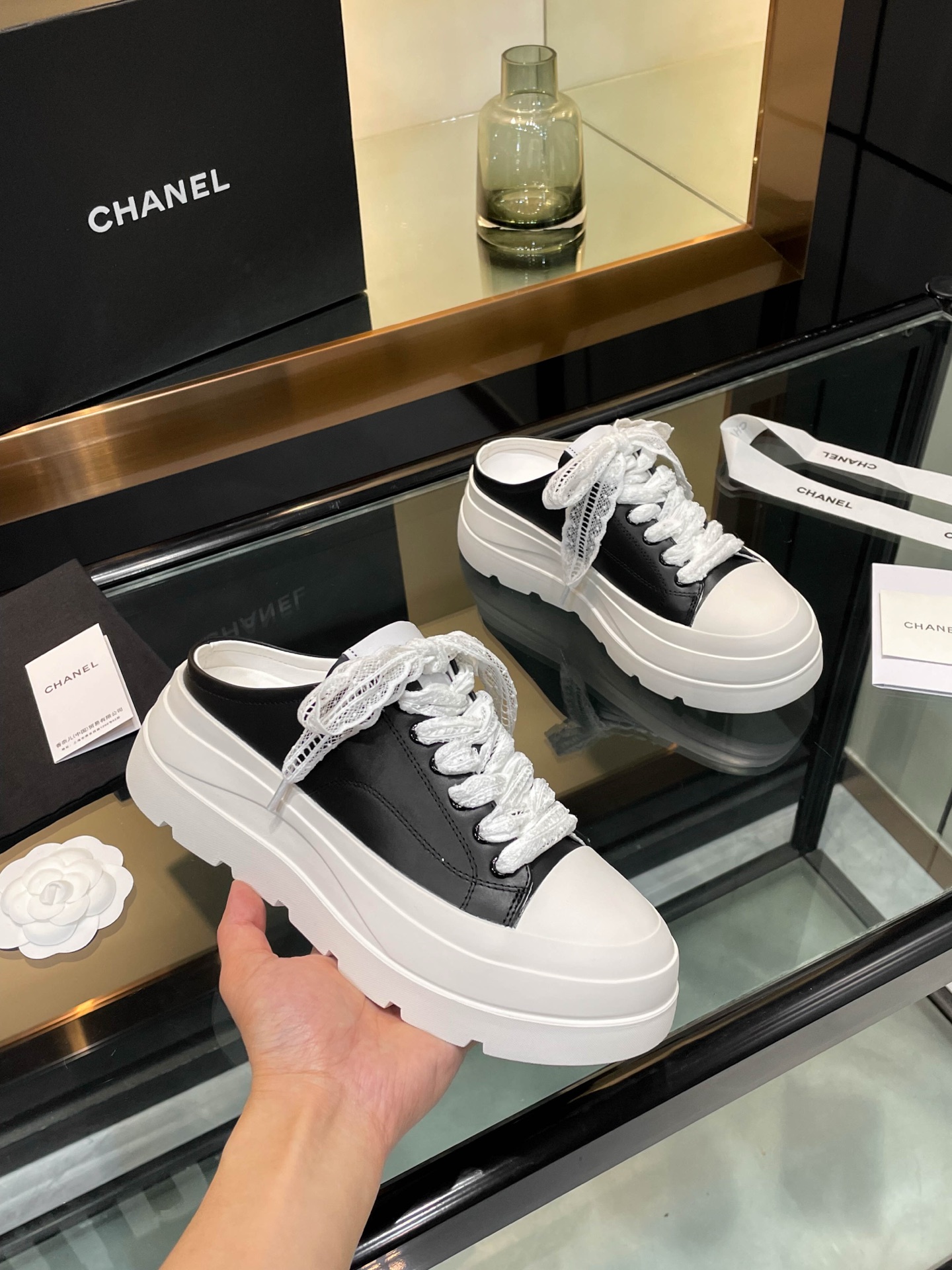 Chanel Women's 25S Panda Colorblock Mule Sneakers - Trendy and Chic 2 i1742242142052 6589 0 6