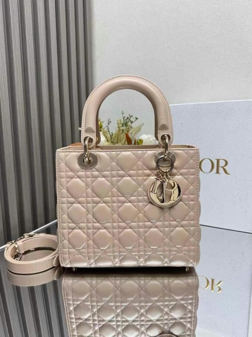 Lady Dior Five-Compartment Almond Lambskin Flap Bag, 24 cm 1 Lady Dior Five-Compartment Almond Lambskin Flap Bag, 24 cm
