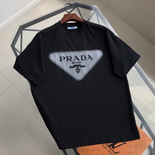 Prada Milano Embroidered Logo Cotton T-Shirt - Unisex, High-Quality Fabric 1 Prada Milano Embroidered Logo Cotton T-Shirt - Unisex, High-Quality Fabric