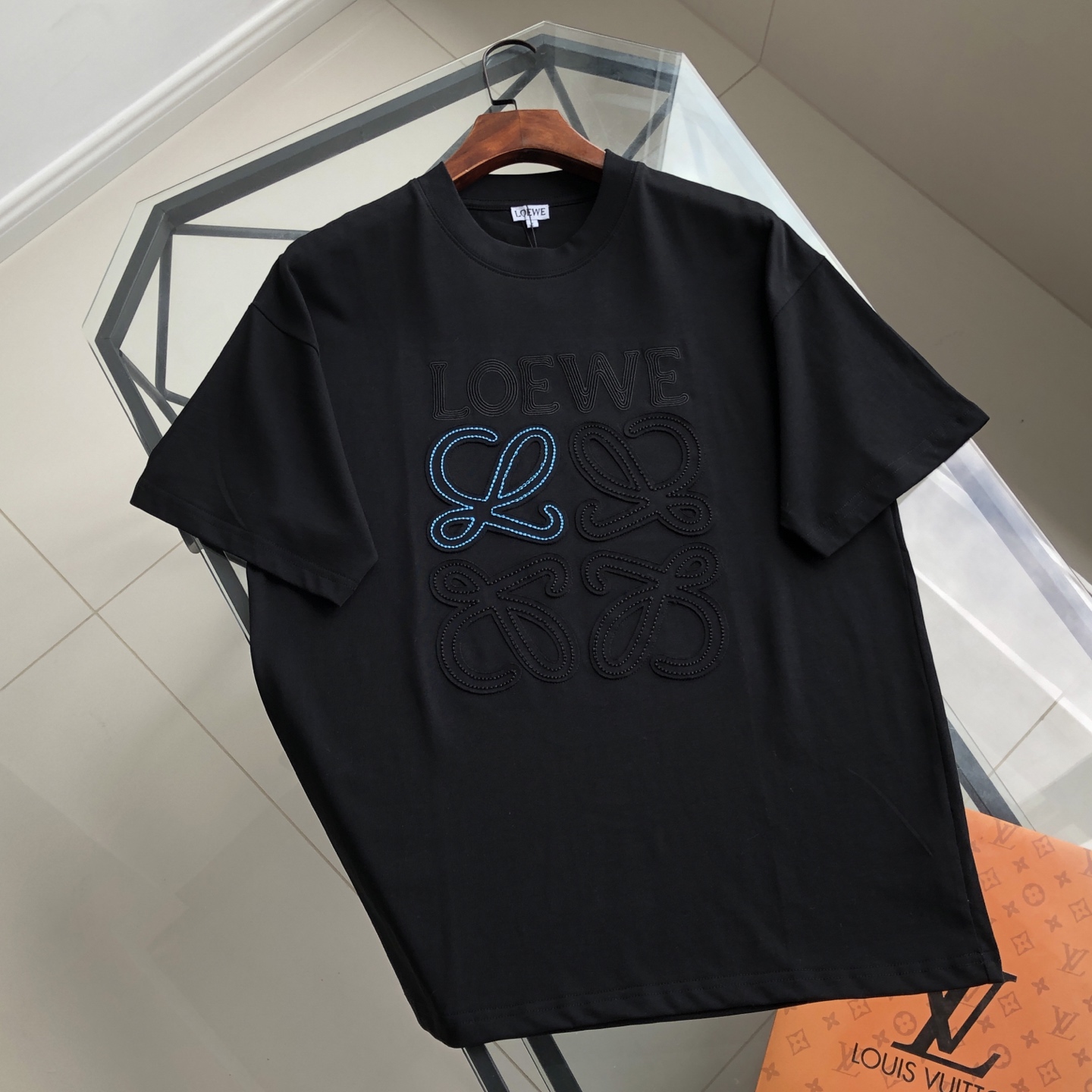Loewe Embroidered Logo Cotton Tee, Stylish and Comfortable Unisex Fit