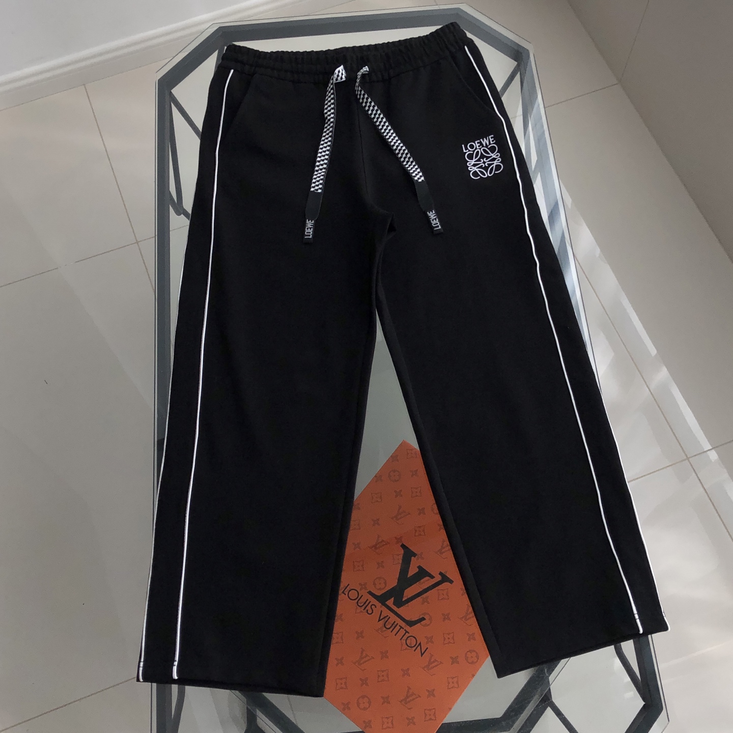 Loewe Embroidered Logo Sweatpants, Unisex Casual Style, High Quality Fabric