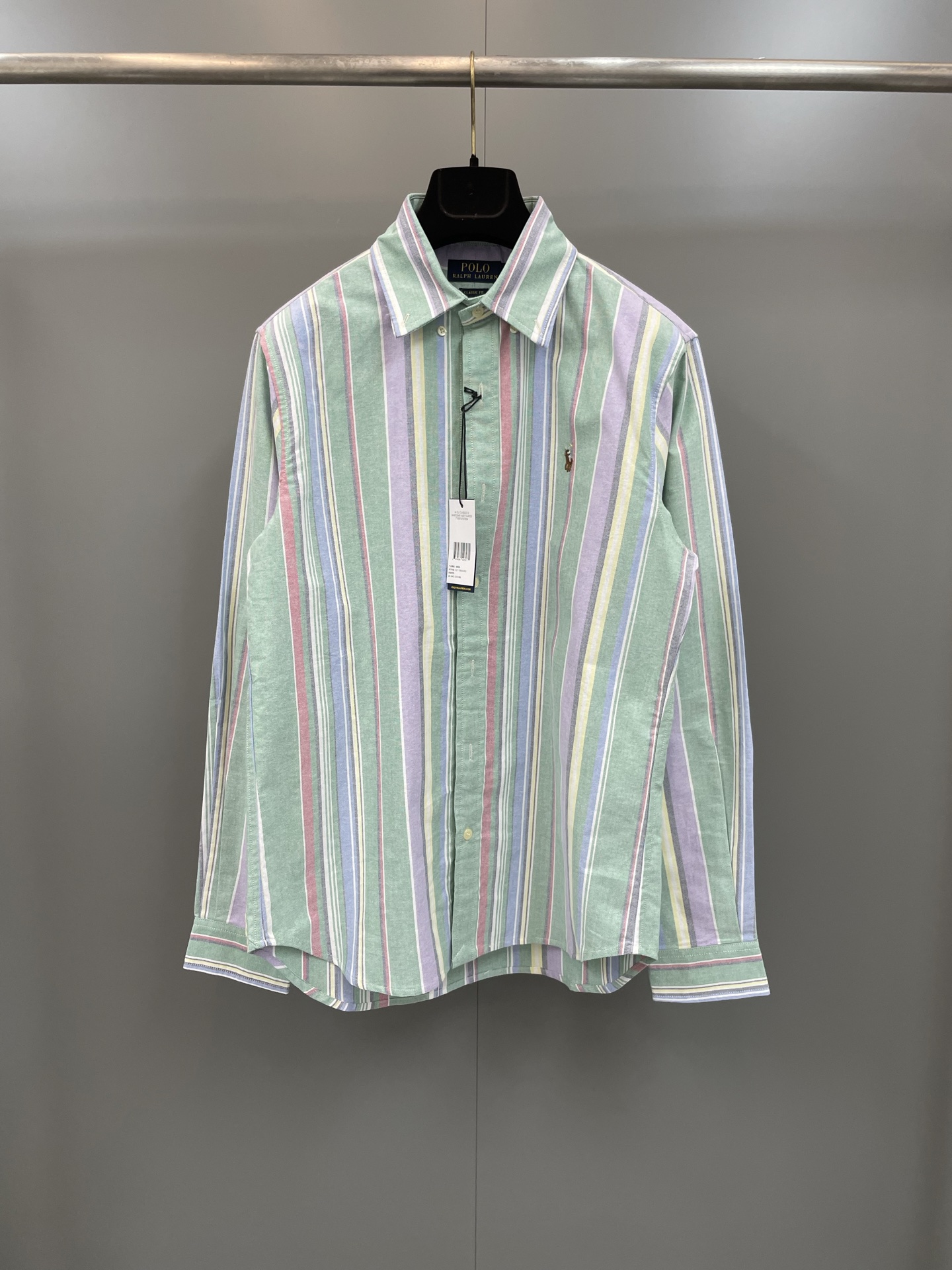 NO:775443,Ralph Lauren square collar striped shirt with brown embroidered logo on the chest, high version, men's and women's clothing, shirts,19860909拉夫劳伦方领条纹衬衫胸前自带棕色刺绣logo 高版本,男装女装,shirts,,Women's clothing