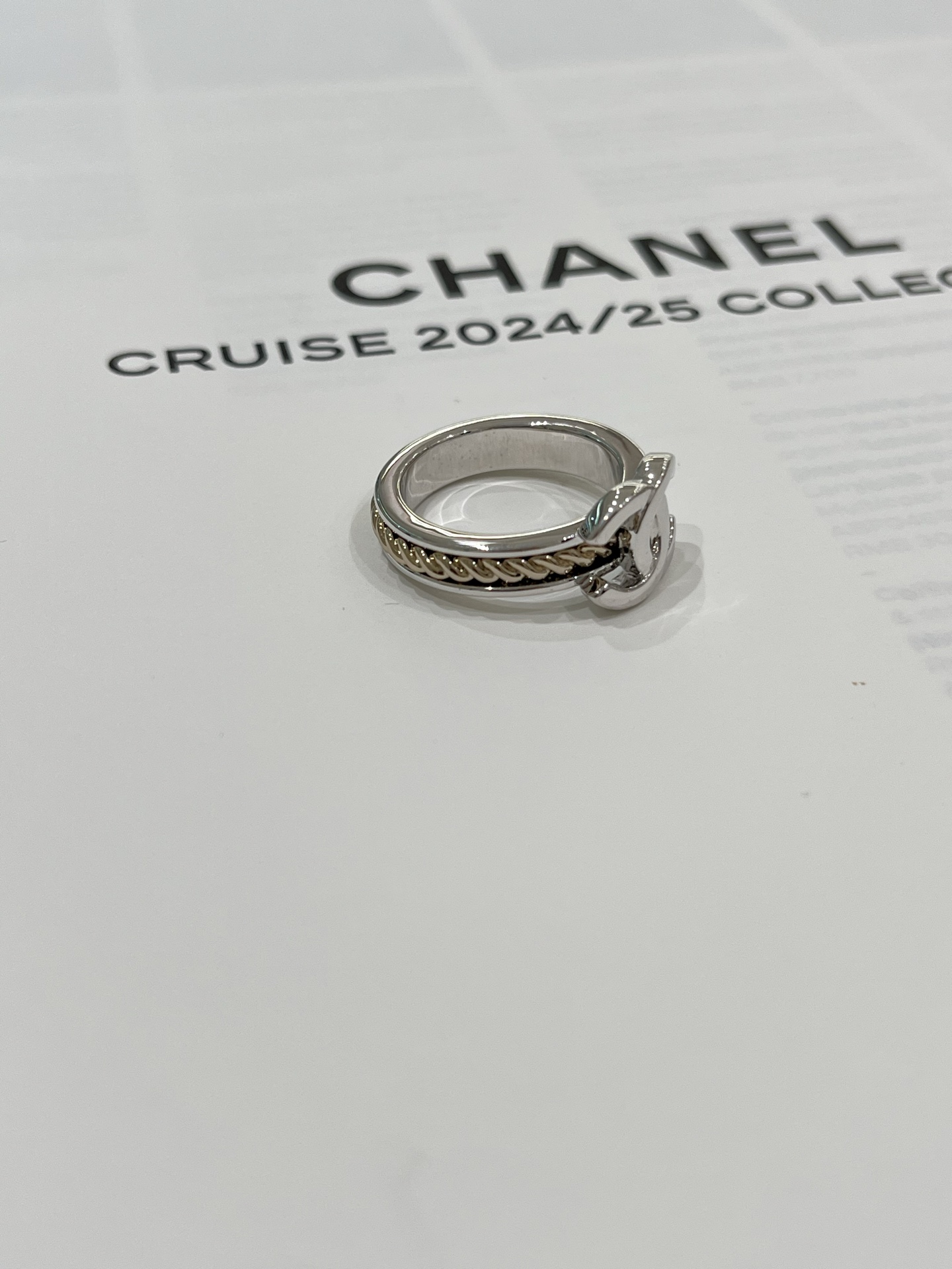 Chanel Silver & Gold-Tone Metal Ring with Interlocking CC Logo 6 i1753081027656 8272 0 4