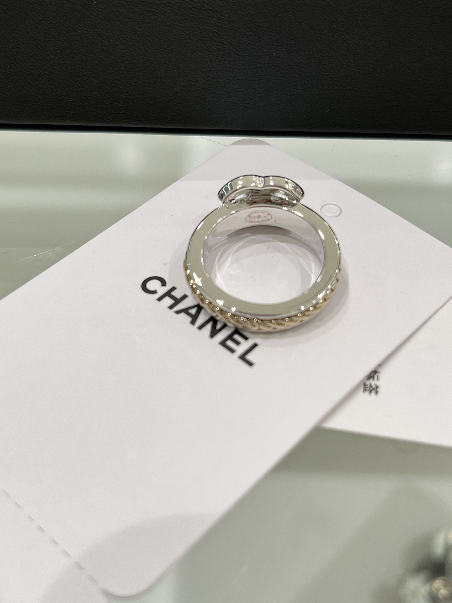 Chanel Silver & Gold-Tone Metal Ring with Interlocking CC Logo 4 i1753081029876 9960 0 2
