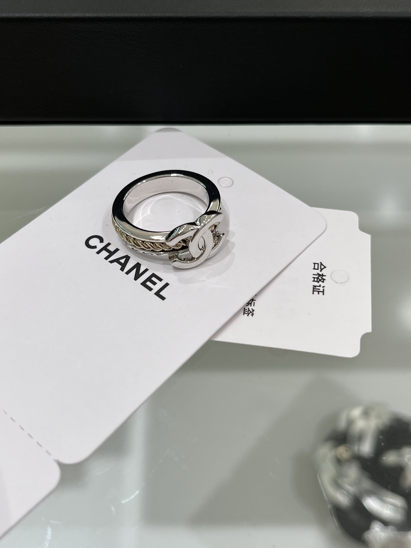 Chanel Silver & Gold-Tone Metal Ring with Interlocking CC Logo 3 i1753081029968 6525 0 1