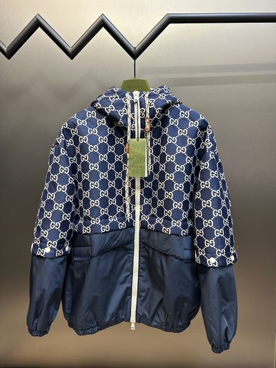 Gucci Clothing Coats & Jackets Buy 2023 Replica Blue White Lattice Fall/Winter Collection Fashion Short Sleeve