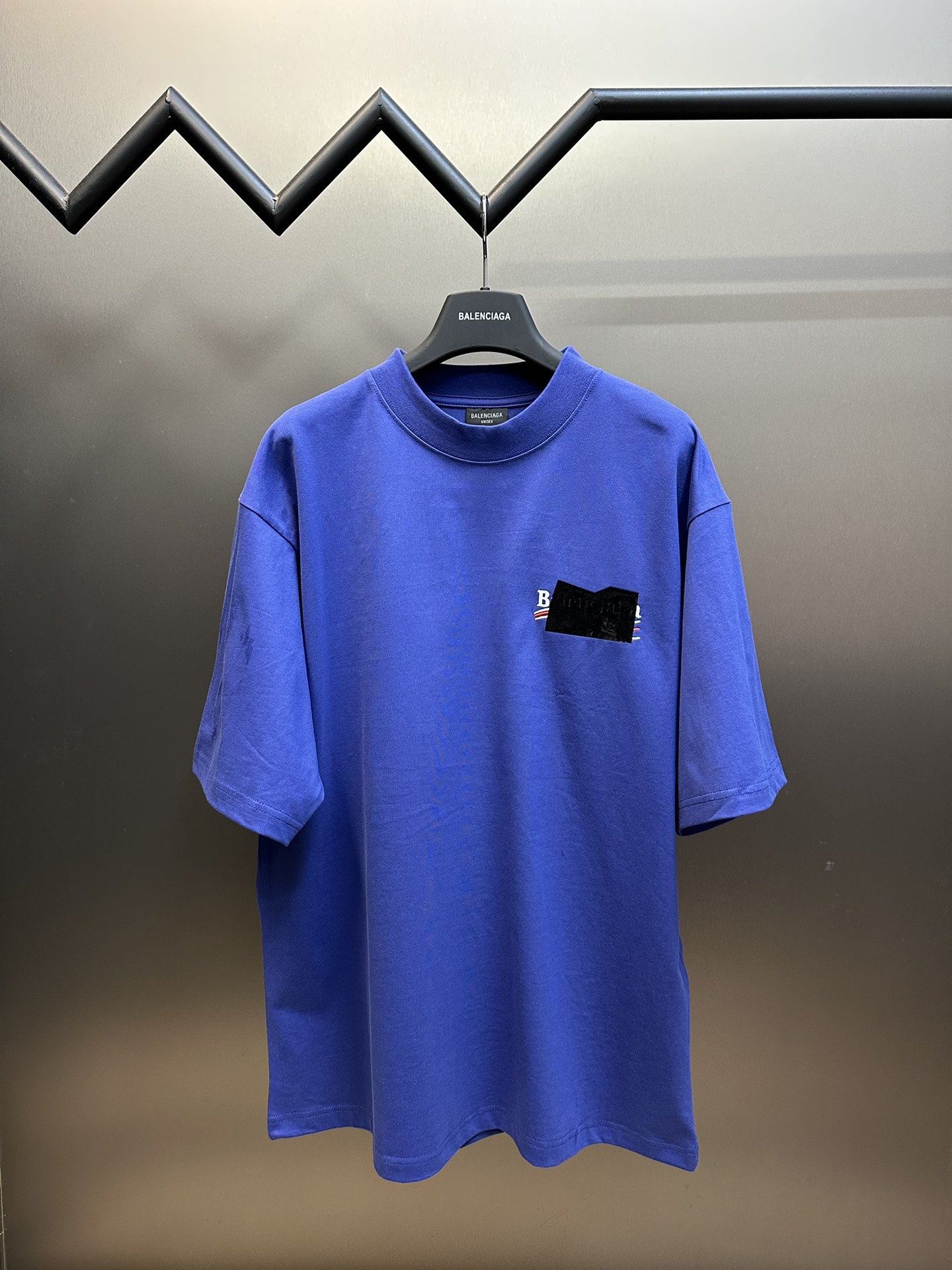 Balenciaga Clothing T-Shirt Blue Purple Printing Cotton Fashion Short Sleeve