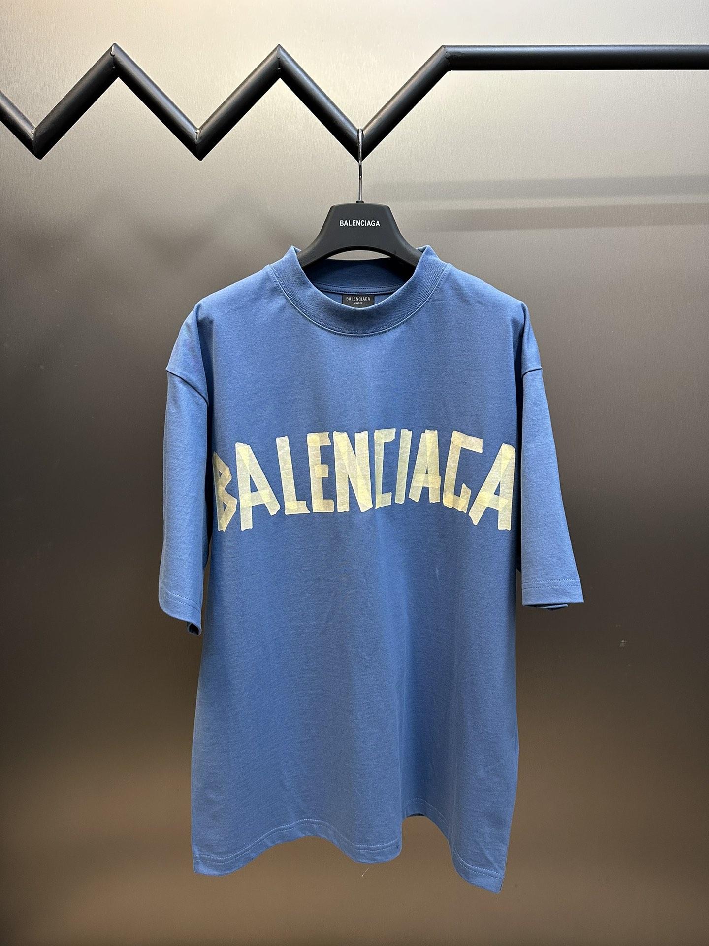 Cheap Replica Designer
 Balenciaga Clothing T-Shirt Blue Printing Cotton Vintage Short Sleeve