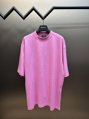Balenciaga Clothing T-Shirt Replica 1:1 High Quality Pink Spring Collection Short Sleeve