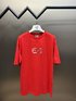 Dior Clothing T-Shirt Red Embroidery Cotton Short Sleeve