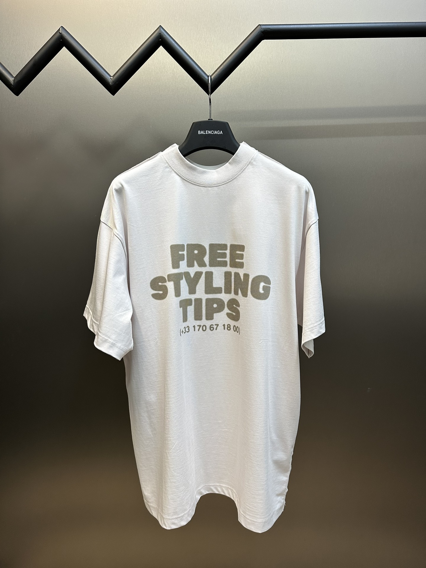 Balenciaga Sale
 Clothing T-Shirt Grey Light Gray Printing Spring/Summer Collection Short Sleeve