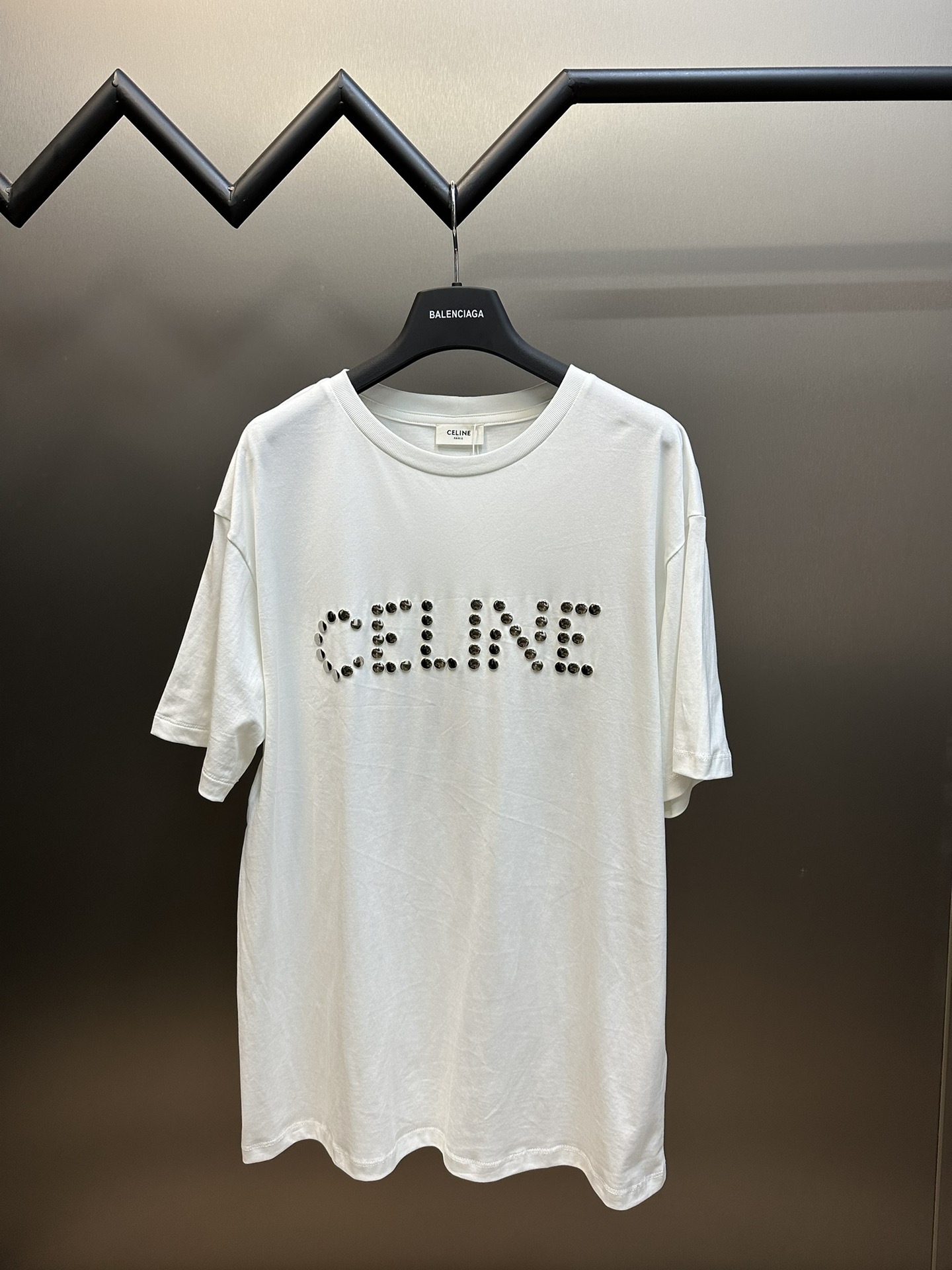 Celine Clothing T-Shirt Beige White Short Sleeve