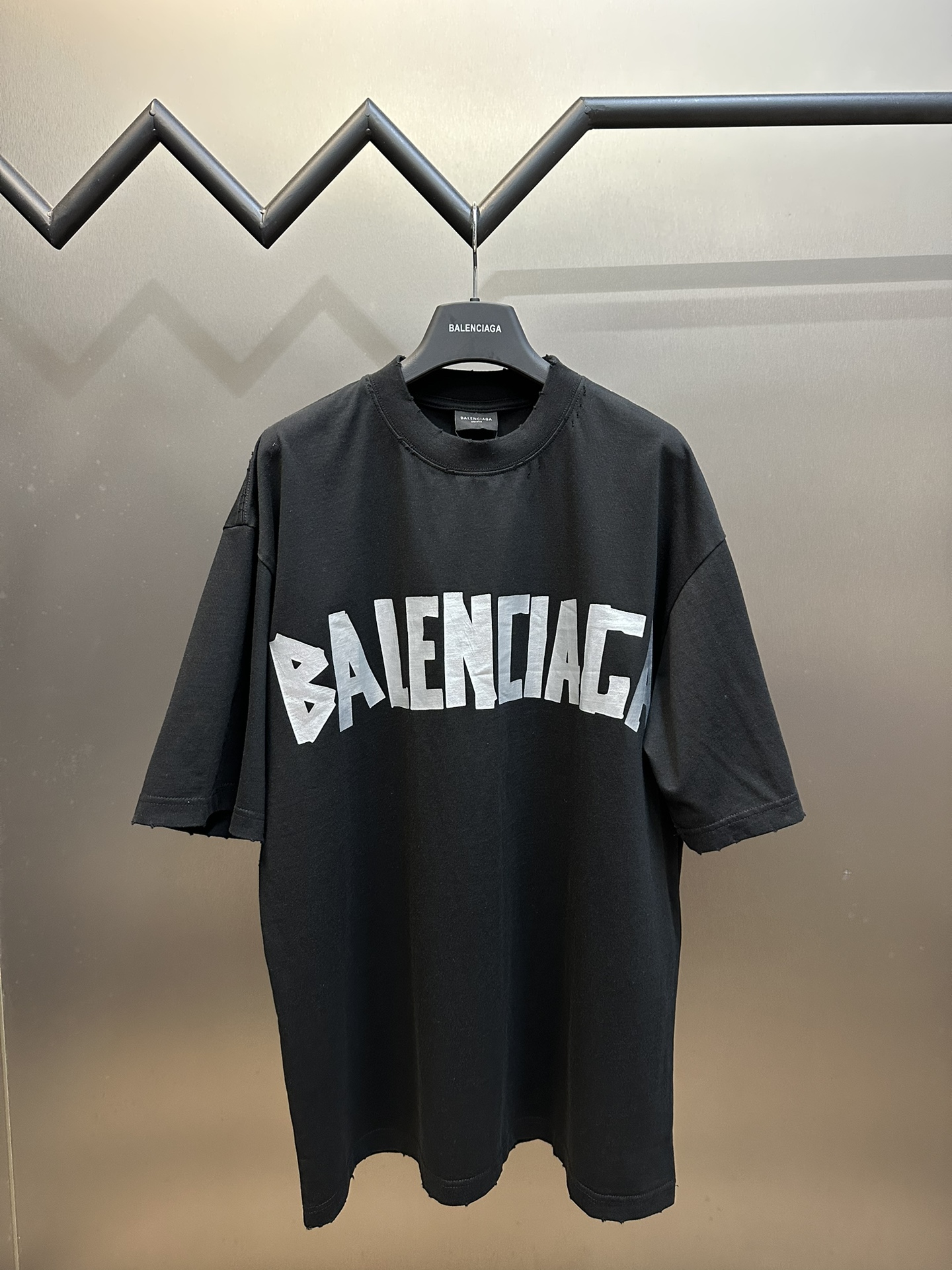 Balenciaga Ropa Camiseta Negro Gris Peinado Algodón Manga corta