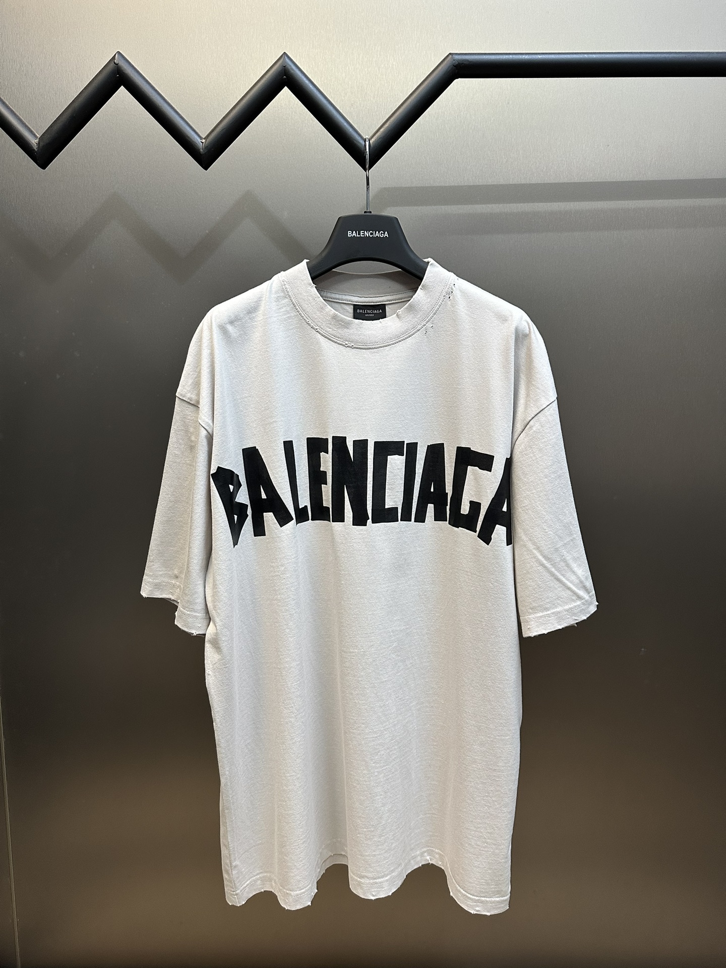 Balenciaga Ropa Camiseta Negro Gris Peinado Algodón Manga corta