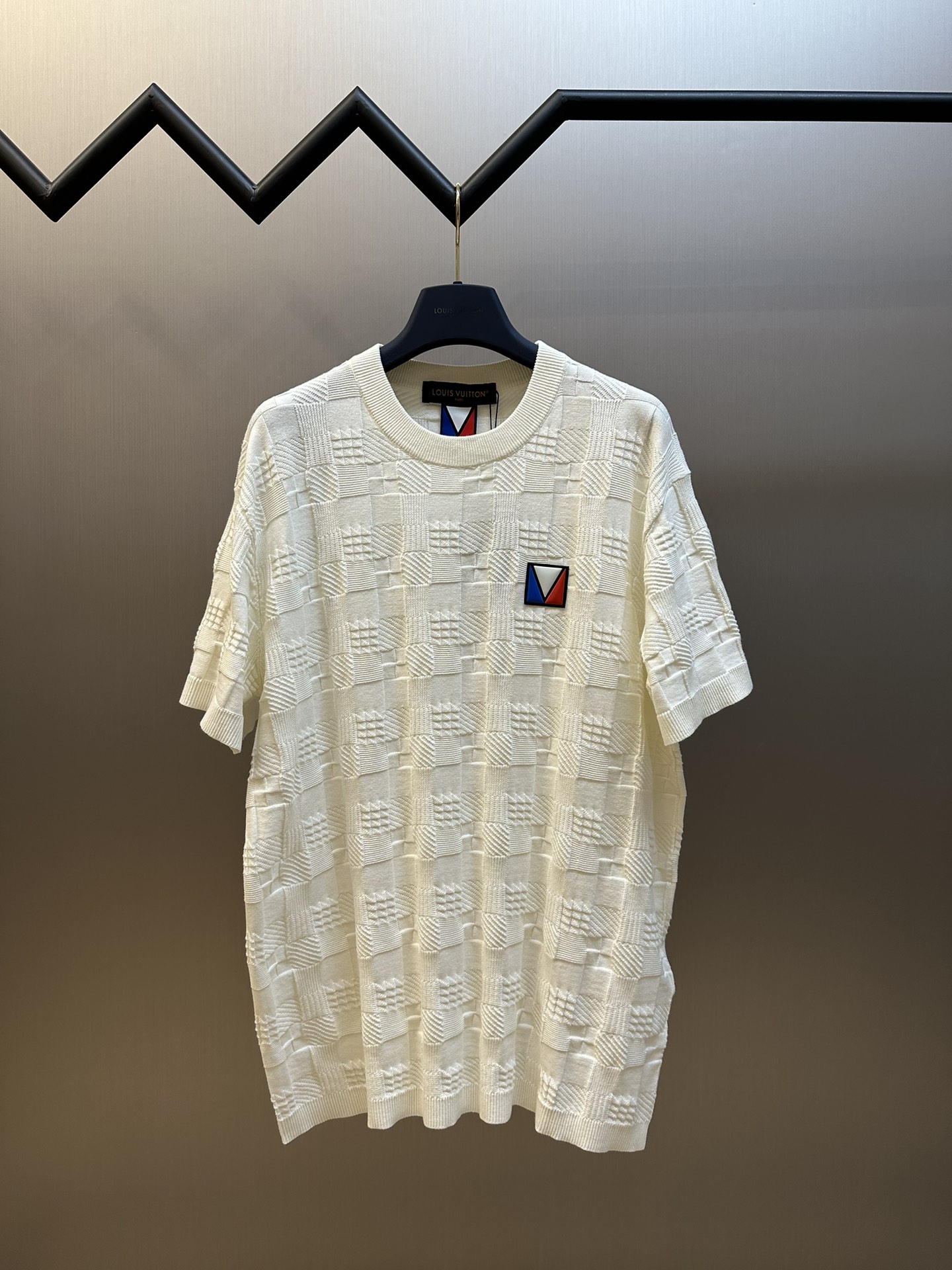 Louis Vuitton Store
 Clothing T-Shirt Lattice Combed Cotton Weave Short Sleeve