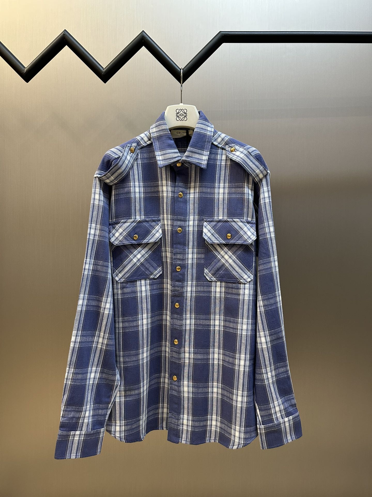Camisa de cuadros Celine con hilo de bambú, tela de algodón 100% teñida en hilo, trama de hilo de bambú doble 32s, teji…