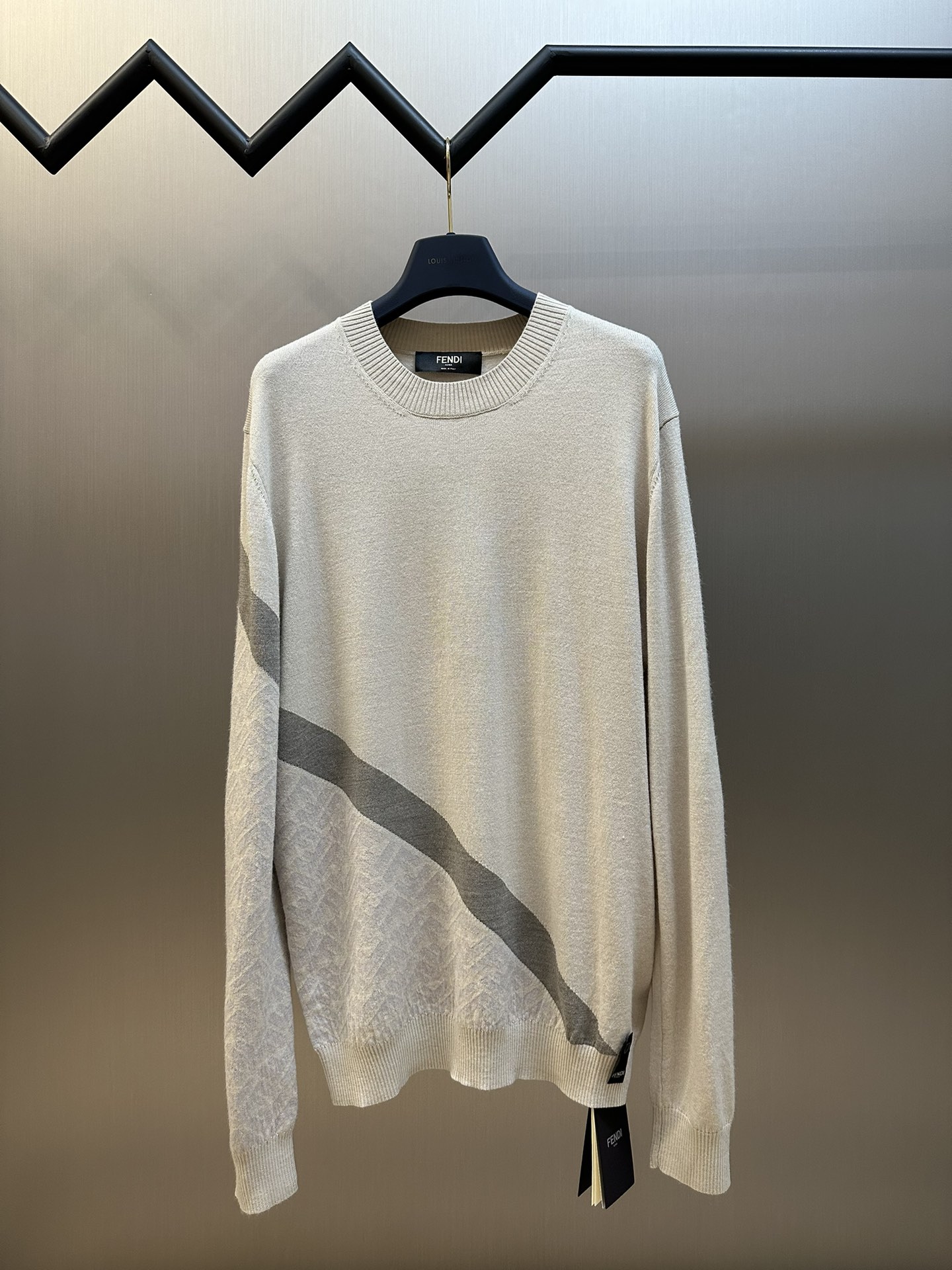 Fendi New
 Clothing Sweatshirts Black White Weave Cashmere Knitting Wool