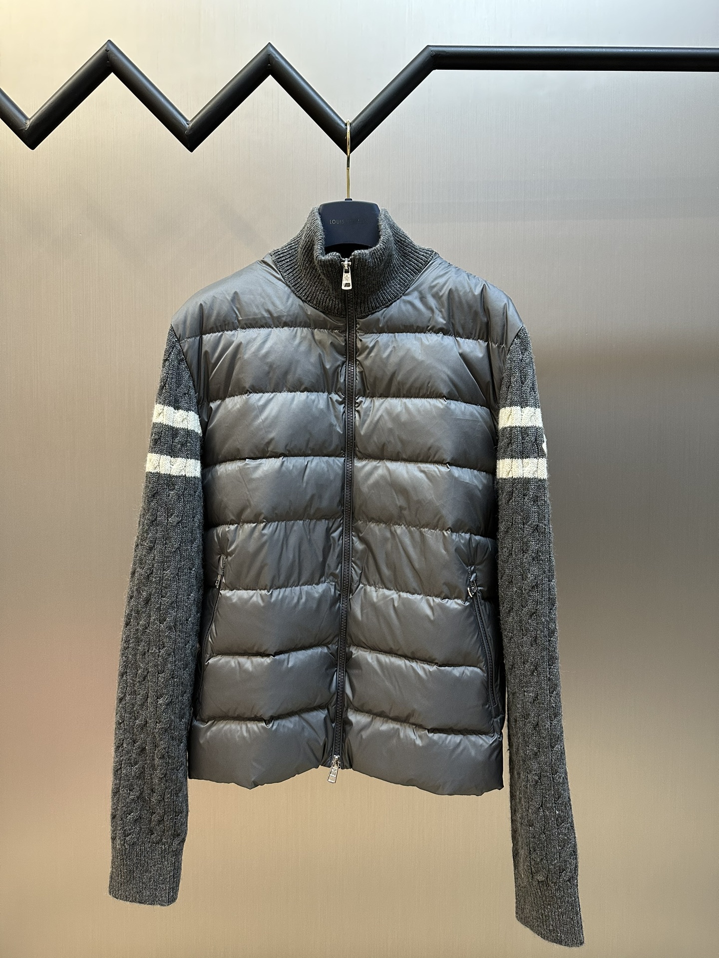 Moncler Clothing Down Jacket Sweatshirts White Splicing Cashmere Goose Down Wool Fashion