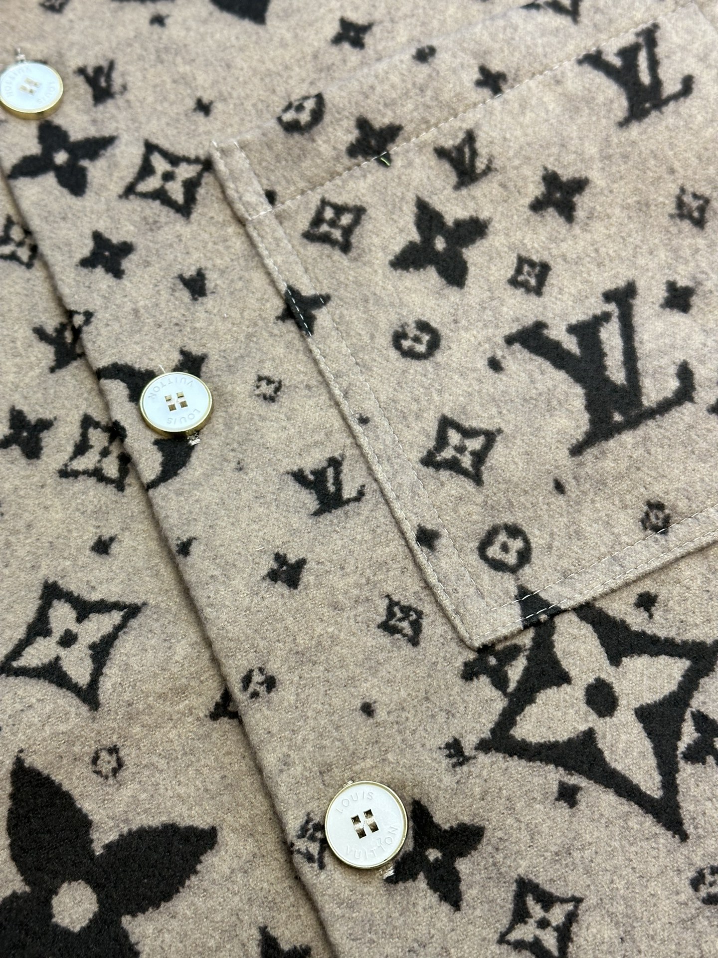 Lv 提花羊毛翻领外套 6