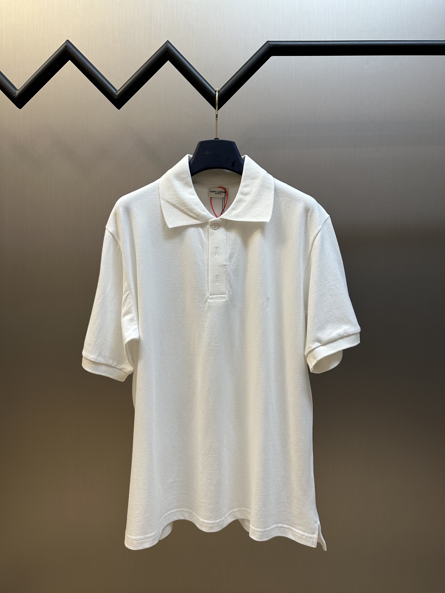 Camiseta polo con bordado del logotipo de SaintLaurent, tejido piqué de algodón personalizado súper suave y lujoso, el …