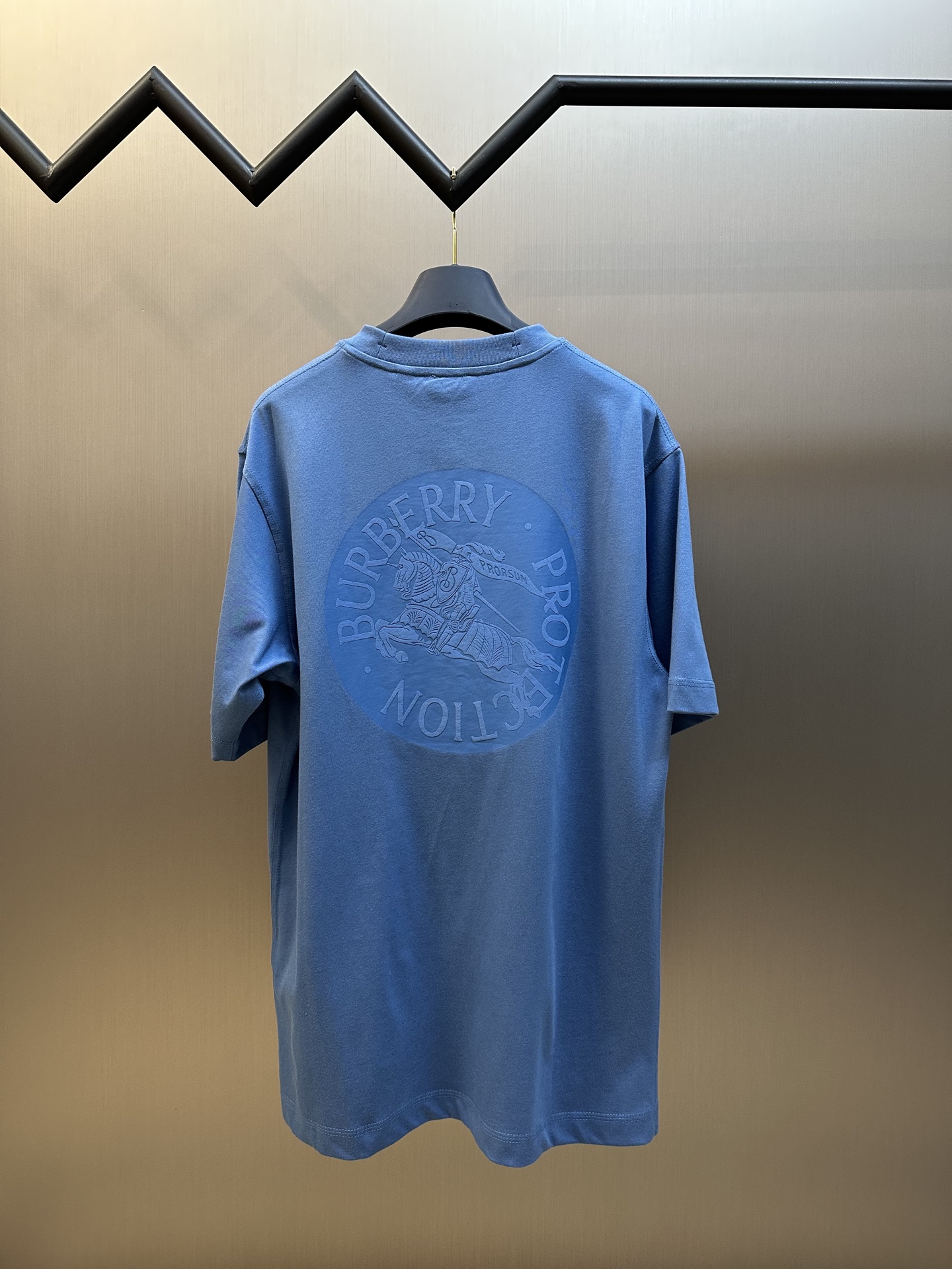 Burberry Men's Blue Cotton T-Shirt with Equestrian Knight Emblem - Casual Fit 5 i1743621542401 2773 0 3