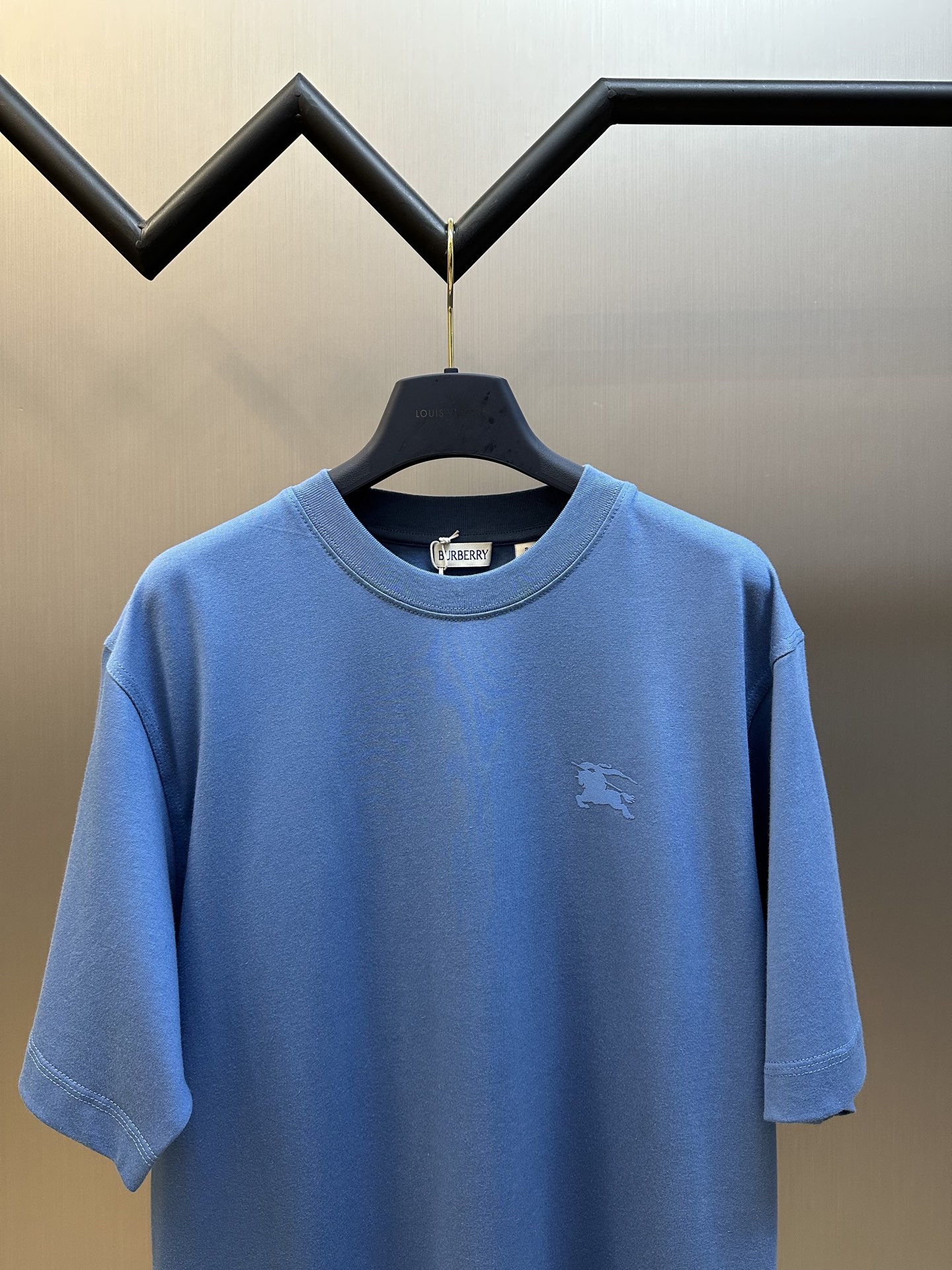 Burberry Men's Blue Cotton T-Shirt with Equestrian Knight Emblem - Casual Fit 3 i1743621544496 9345 0 1
