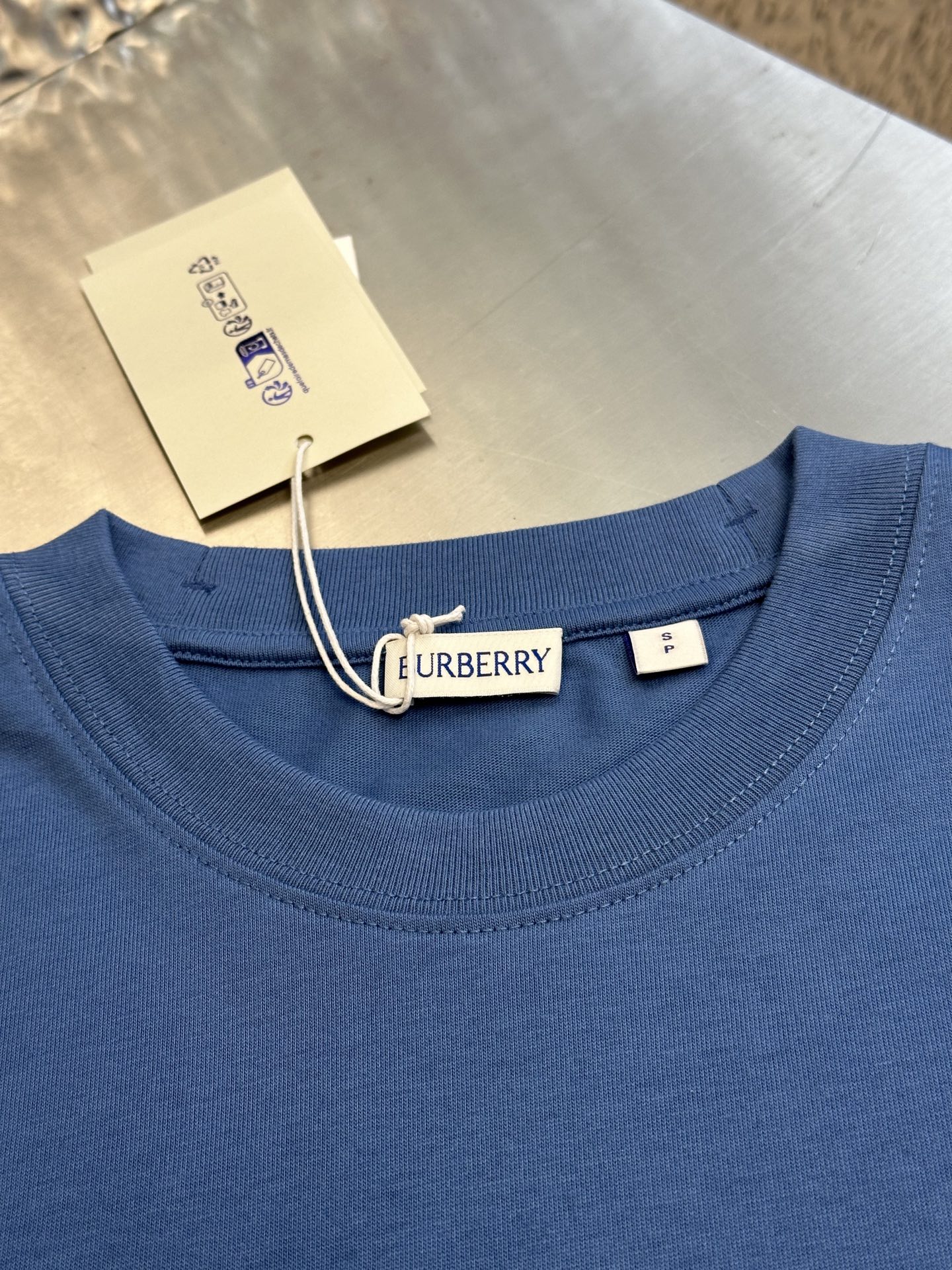 Burberry Men's Blue Cotton T-Shirt with Equestrian Knight Emblem - Casual Fit 6 i1743621544922 1564 0 4