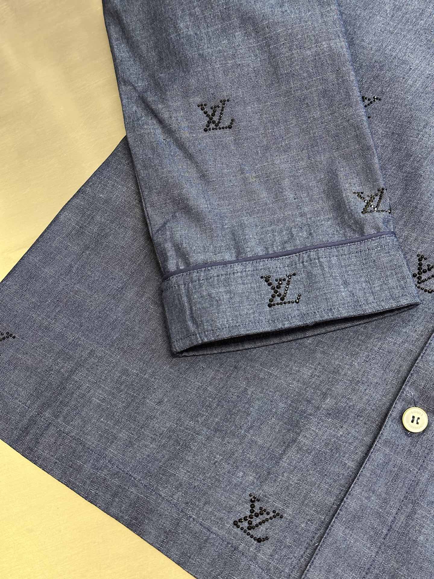 Louis Vuitton Denim Pajama Style Jacket with Rhinestone Embellishments 6 i1743915856304 143 0 5