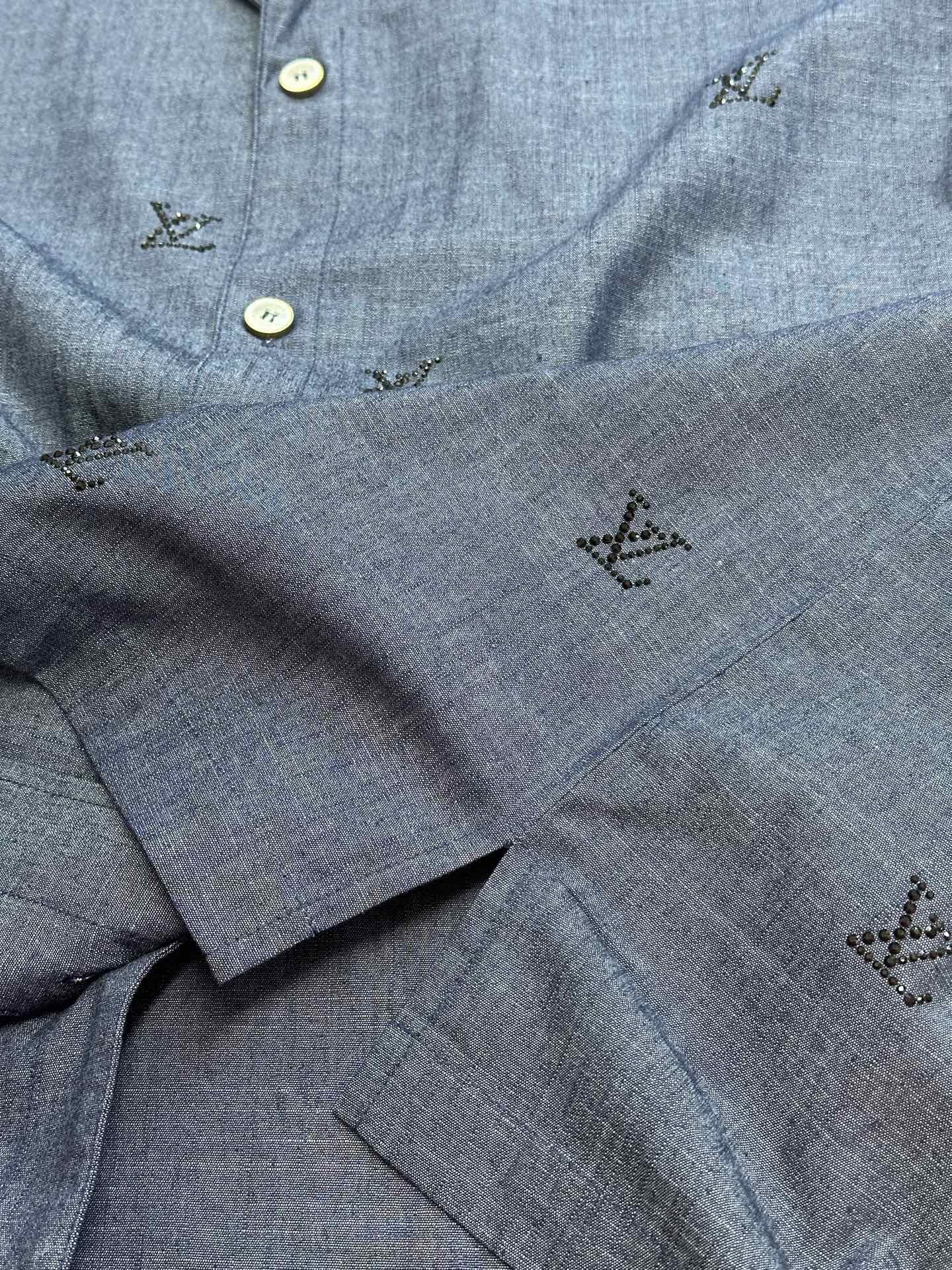 Louis Vuitton Denim Pajama Style Jacket with Rhinestone Embellishments 8 i1743915859140 6471 0 7