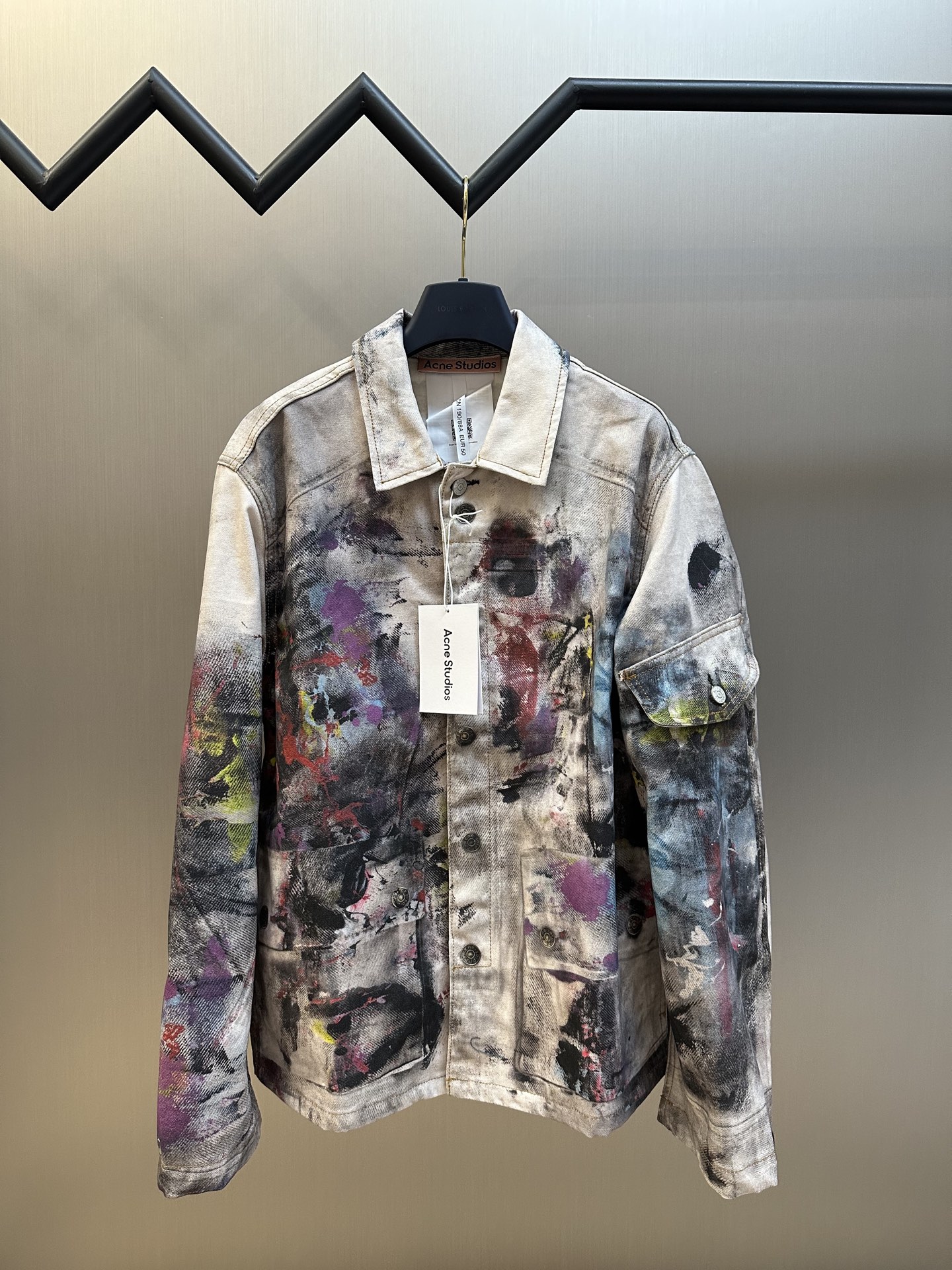Cotton Tarpaulin Jacket with Phantom Pattern and Unique Details in Size 44-52 - 图片 1