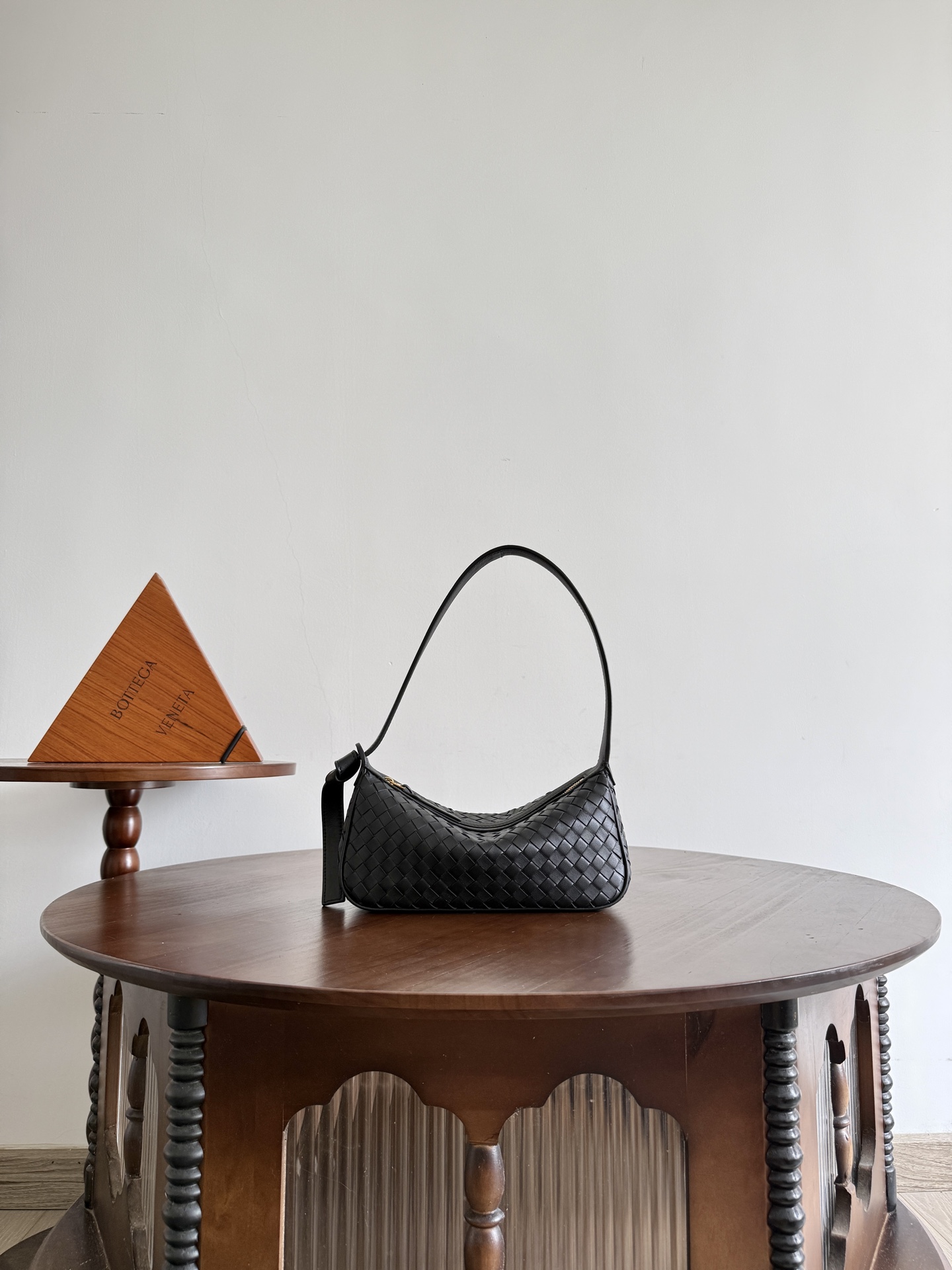 Bottega Veneta Black Woven Shoulder Bag