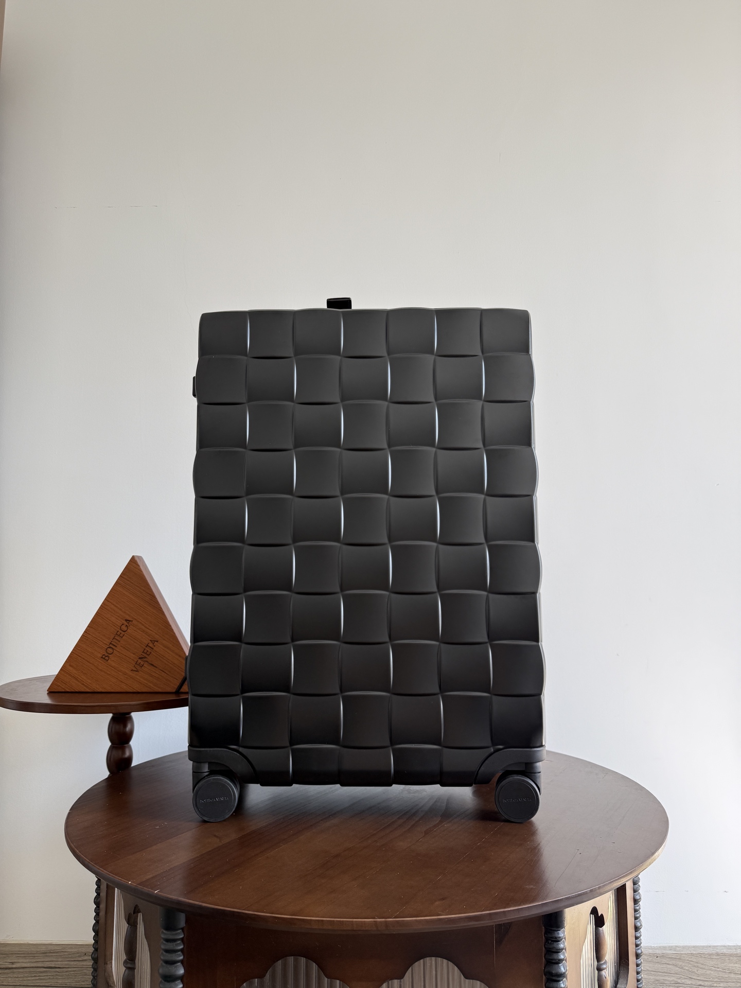 Bottega Veneta Black Woven Suitcase