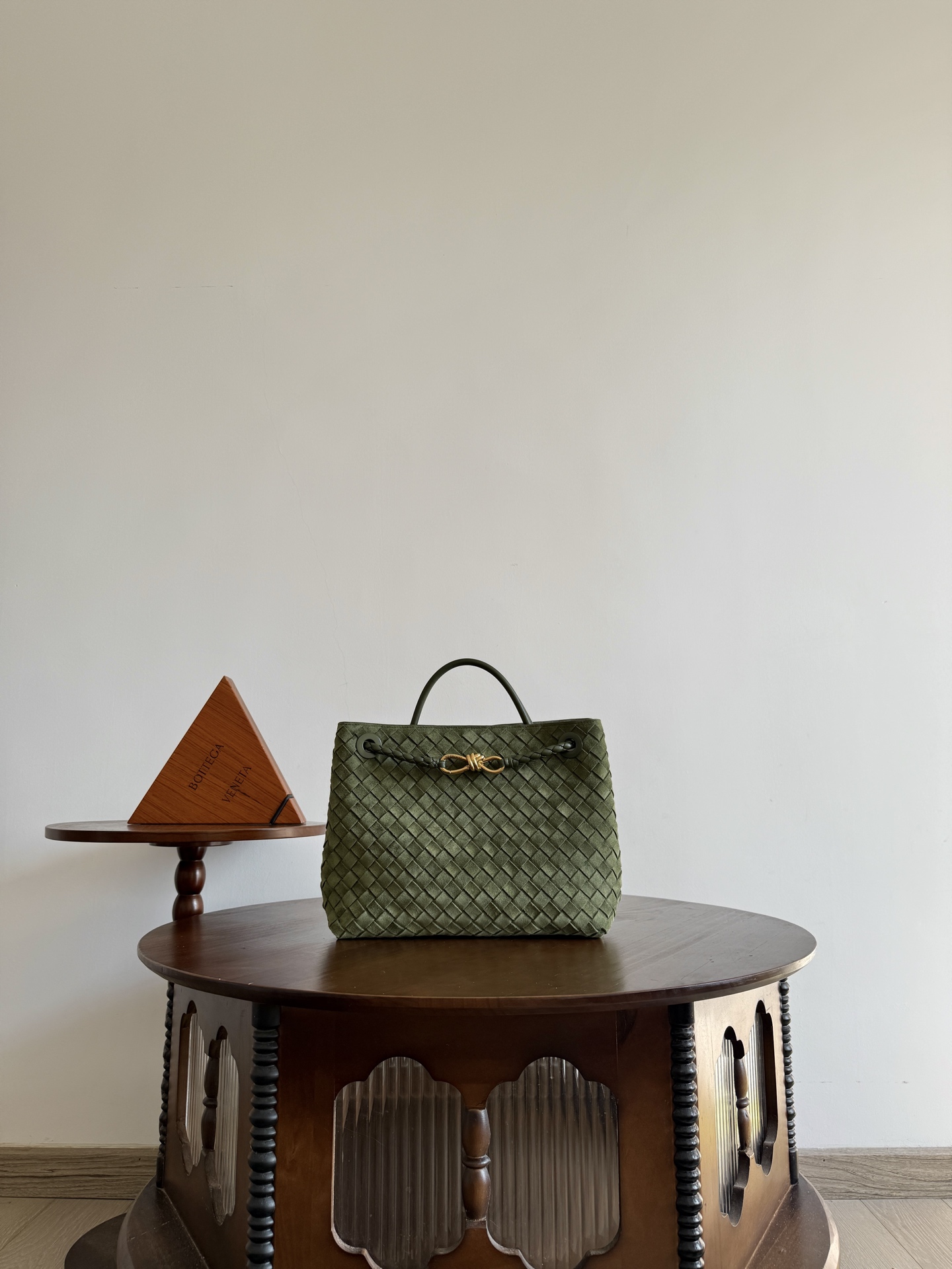 Bottega Veneta Olive Woven Top Handle Bag