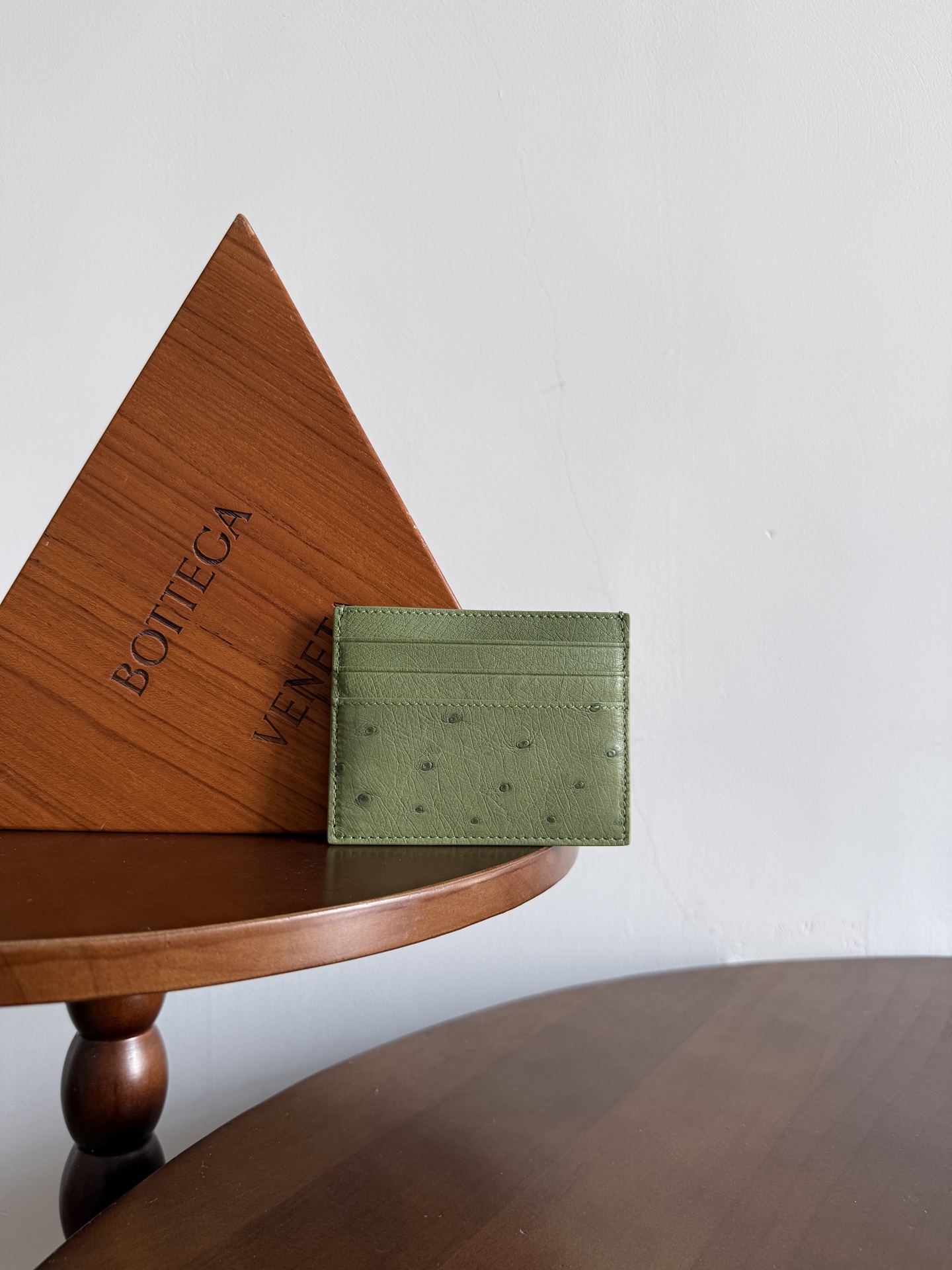 Bottega Veneta Green Perforated Card Holder