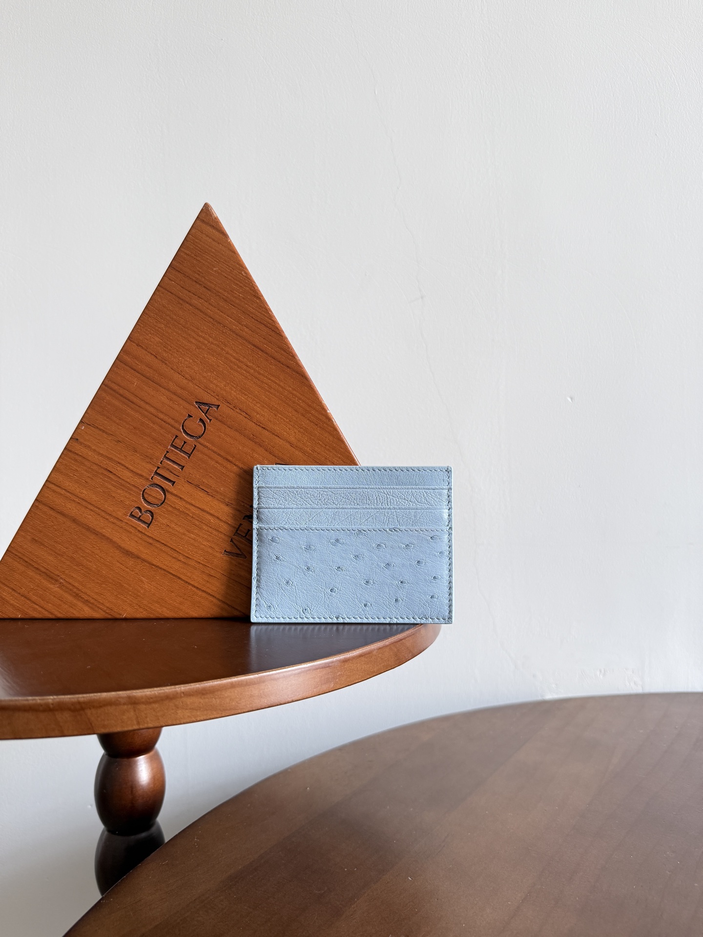 Bottega Veneta Blue Perforated Card Holder