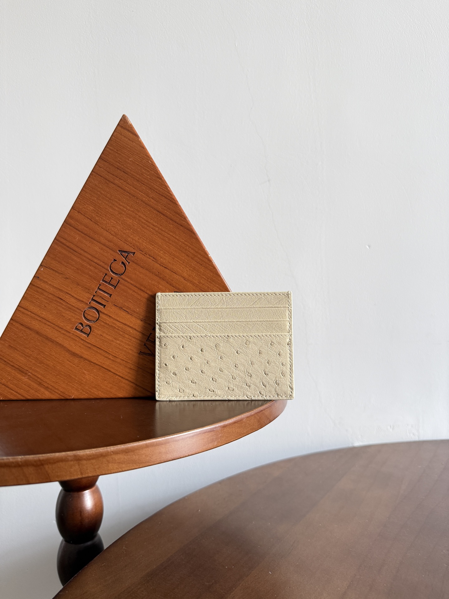 Bottega Veneta Cream Perforated Card Holder
