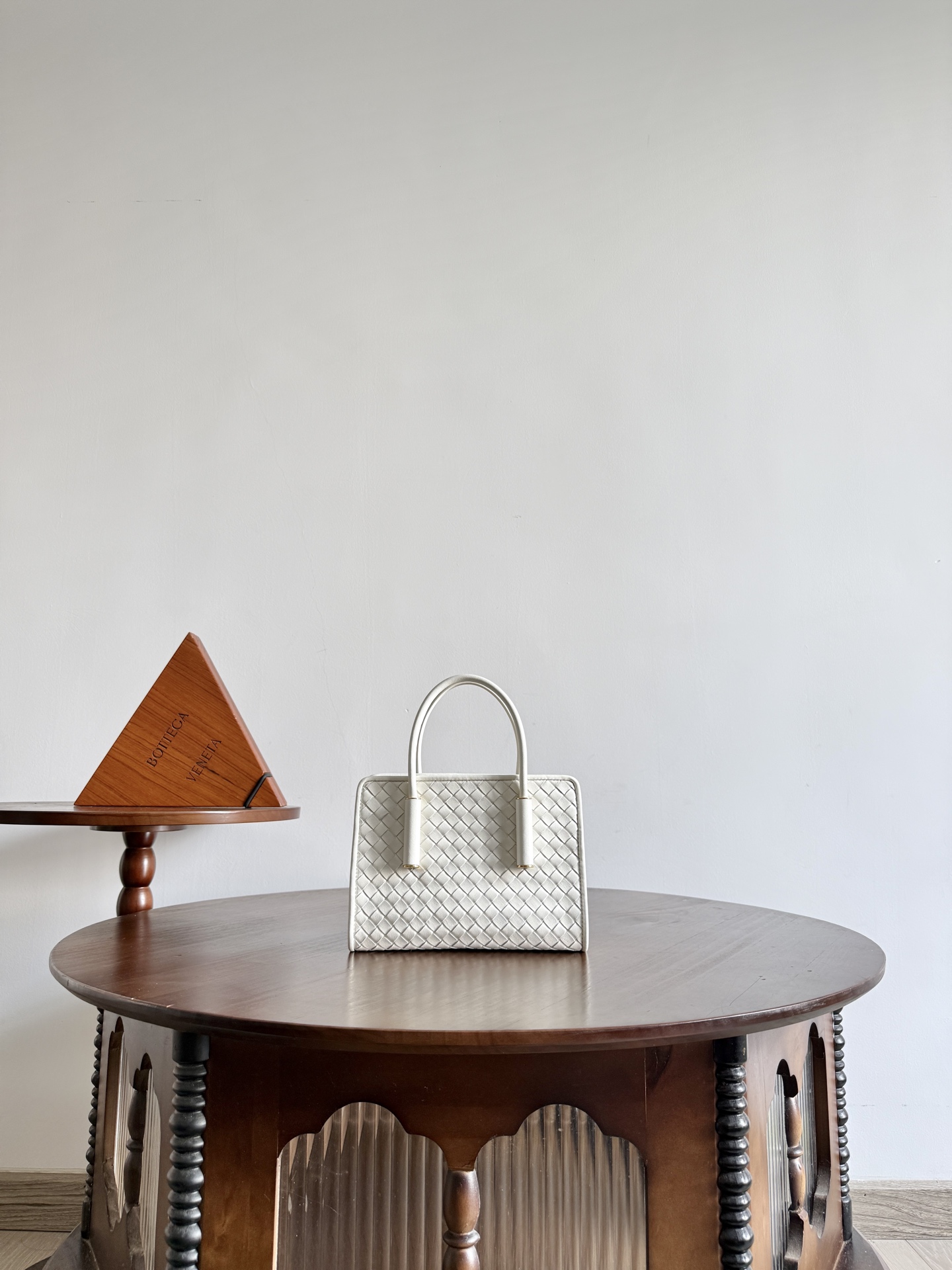Bottega Veneta White Woven Tote Bag