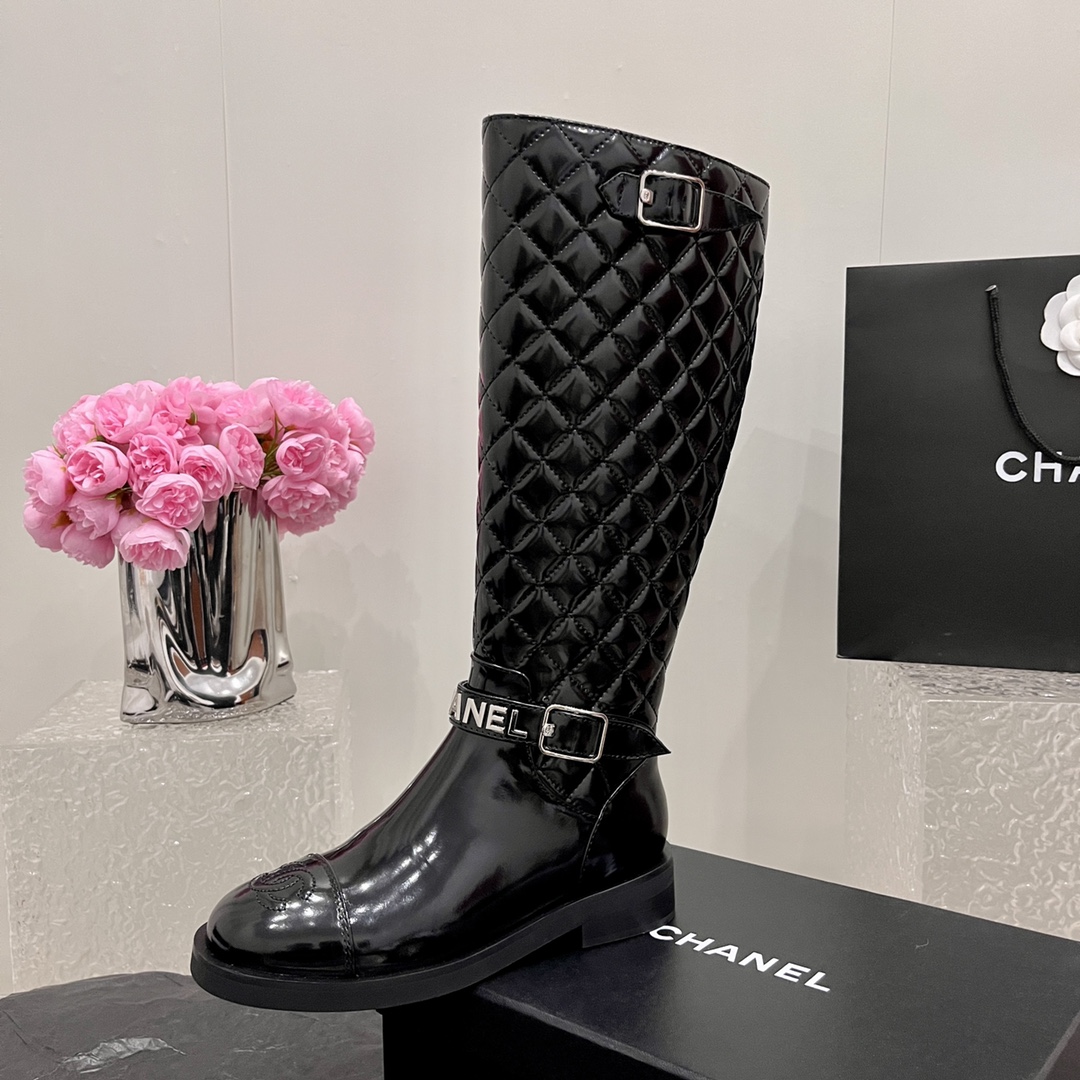 Chanel Stivali Lunghi Stivali Corti Pelle di vitello bovina pecora Collezione Primavera