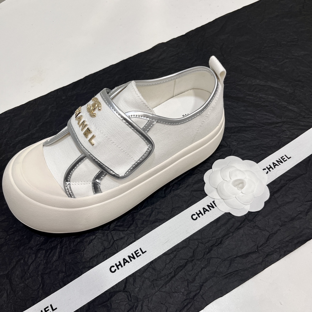 Chanel Skateboard Shoes Canvas Shoes Casual Shoes White Canvas Sheepskin Casual