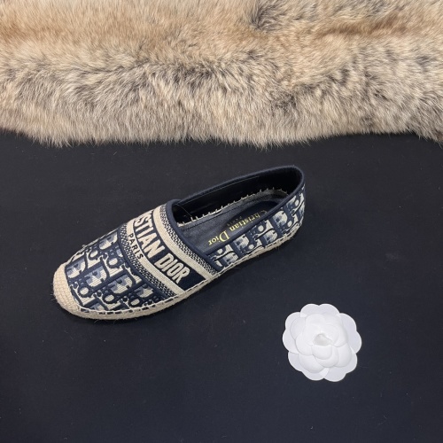 Dior Granville Espadrille Flats in Blue Dior Oblique Embroidery 1 Dior Granville Espadrille Flats in Blue Dior Oblique Embroidery