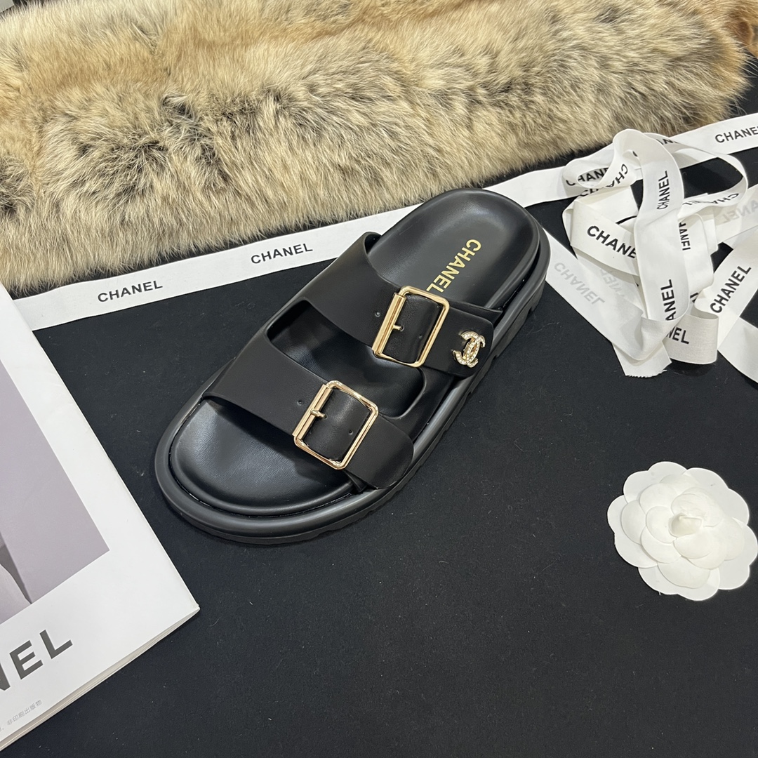 Website von höchster Qualität
 Chanel Schuhe Badelatschen Rindsleder Frühling/Sommer Kollektion