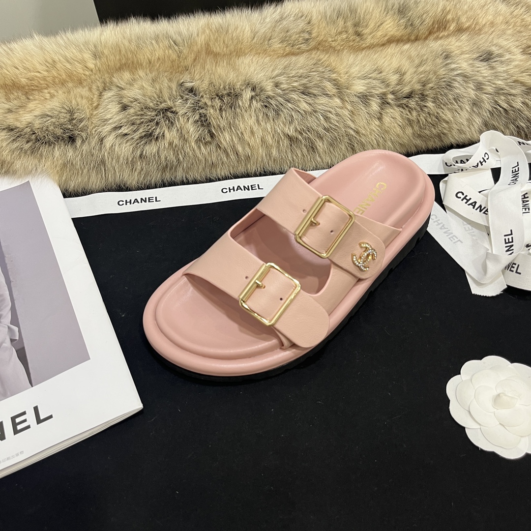 Chanel Schuhe Badelatschen Beste Replik 1: 1
 Rindsleder Frühling/Sommer Kollektion