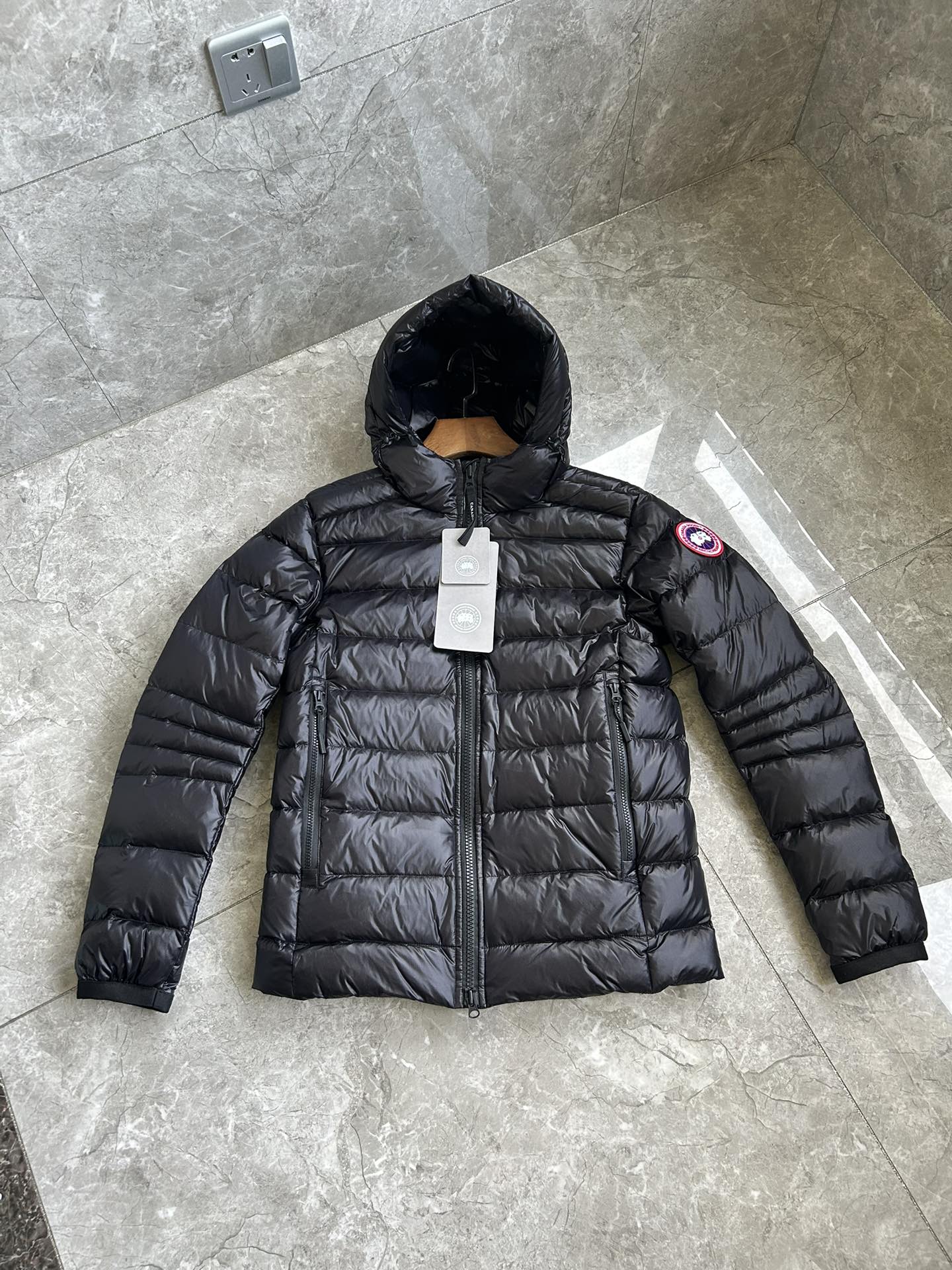 Crofton Lightweight Black Jacket with Red Logo - Unisex Style 4 i1754620776 965 8
