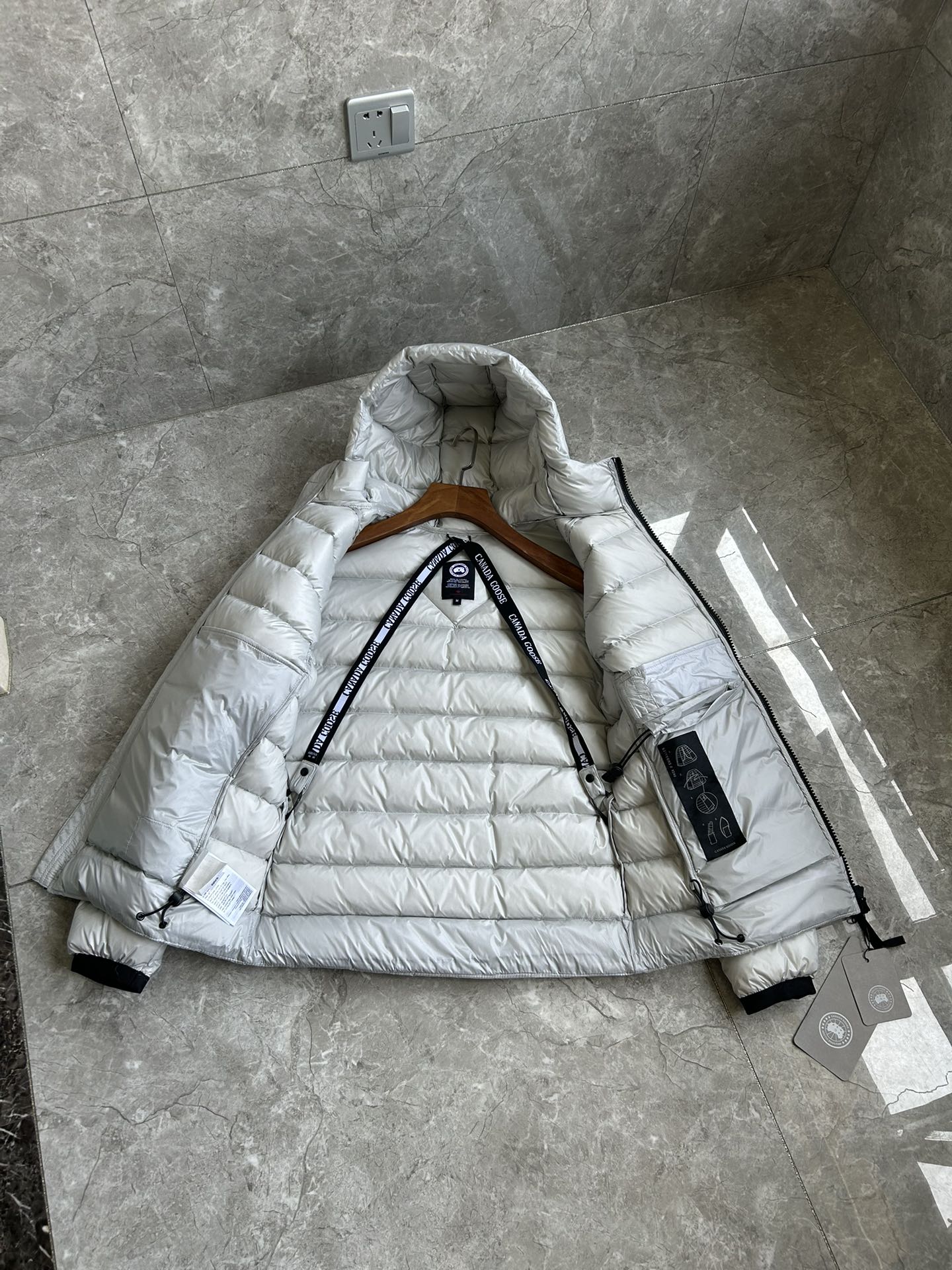 Crofton Unisex Lightweight Jacket - Gray with Red Logo, Sizes S to XXL 5 i1754621329 2374 6